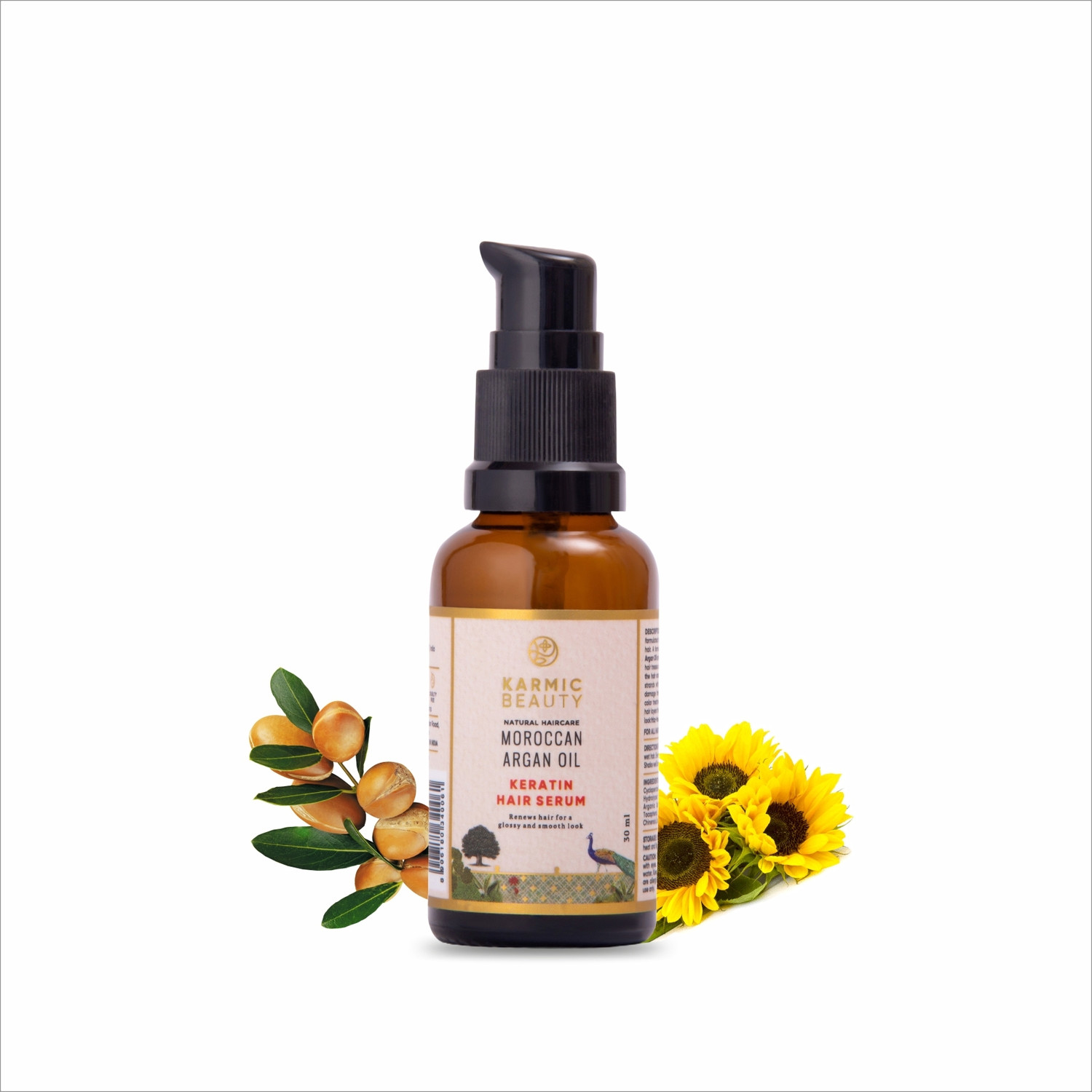 Image of KARMIC BEAUTY 100% Organic Moroccan Argan Oil & Keratin Hair Serum | Sulfates & Parabens Free