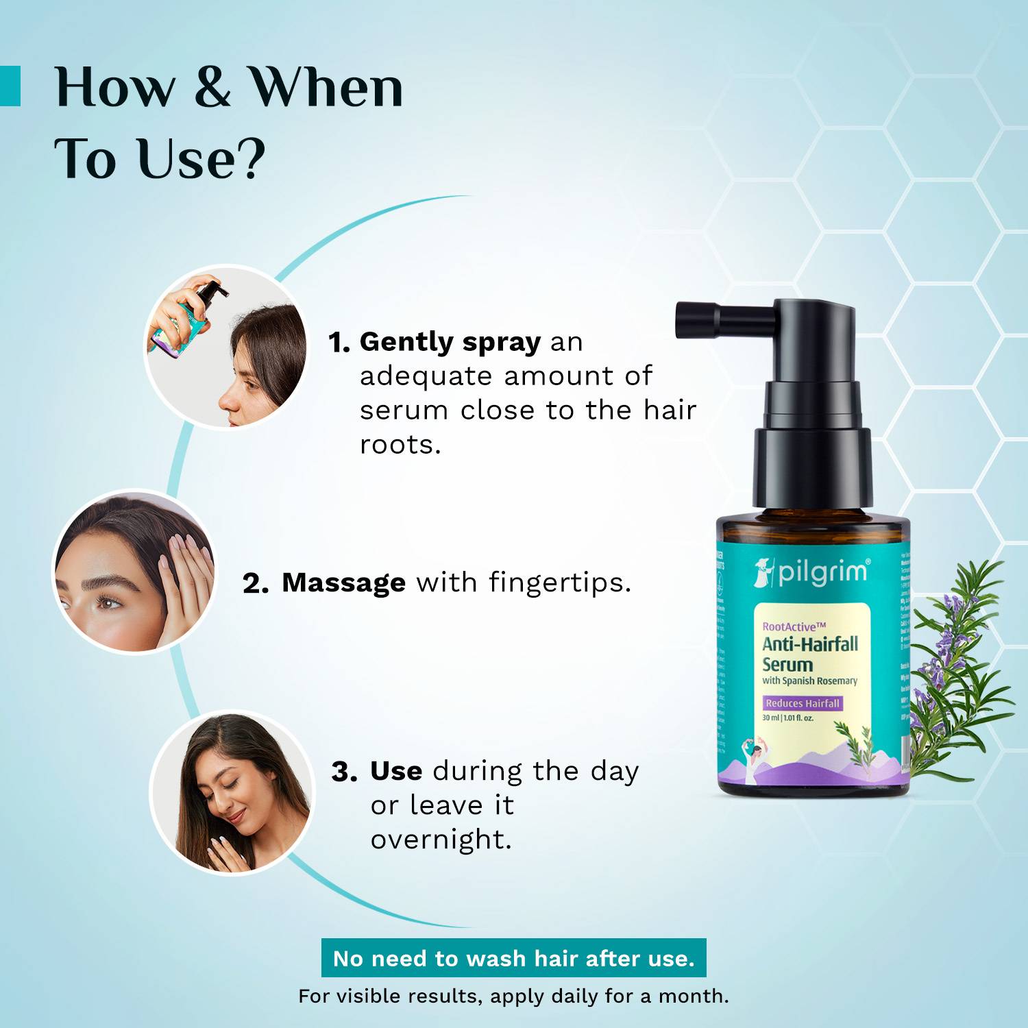 Pilgrim RootActive Hairfall Serum 30ml - Image 4