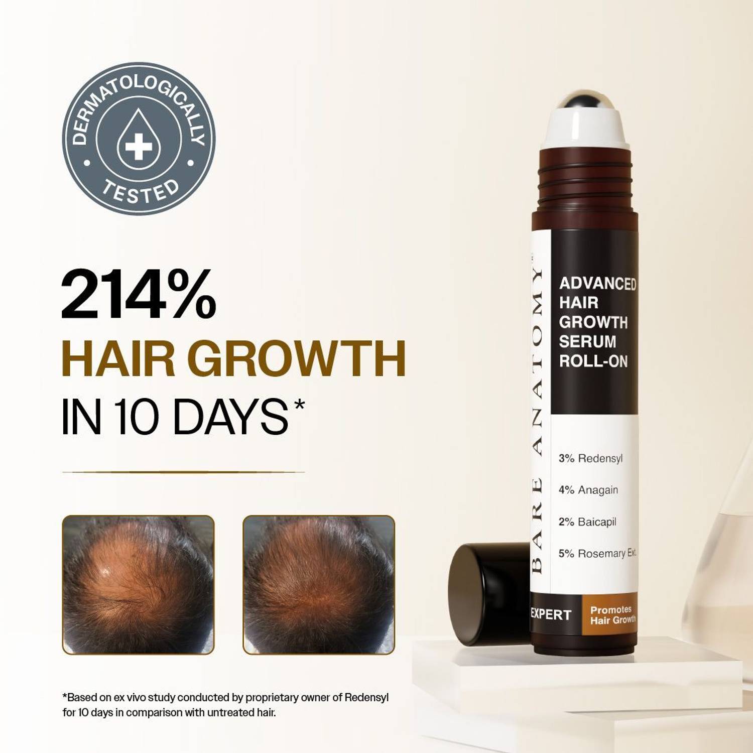 BARE ANATOMY Advanced Hair Growth Serum Roll-On 25ml - Image 2