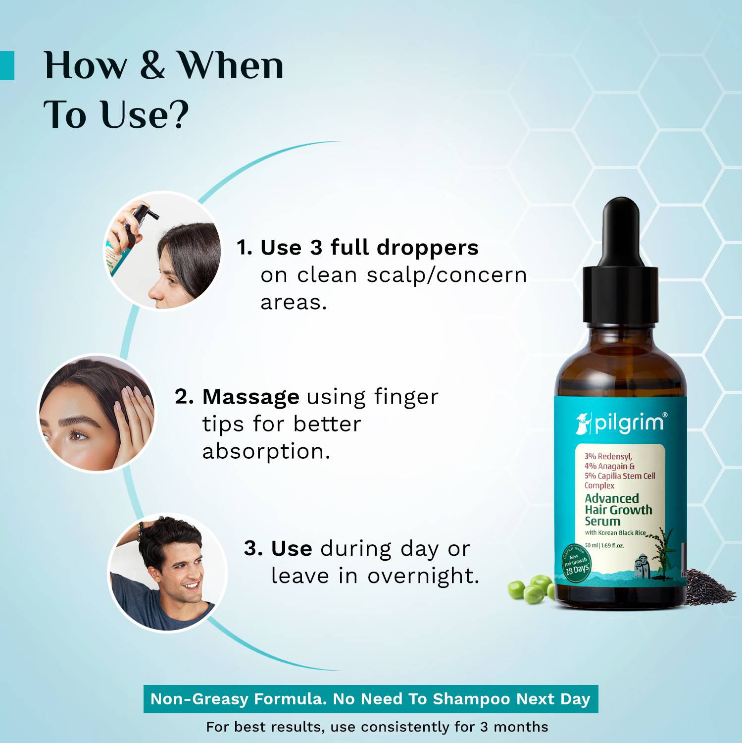 Pilgrim Advance Hair Growth Serum 50ml - Image 5