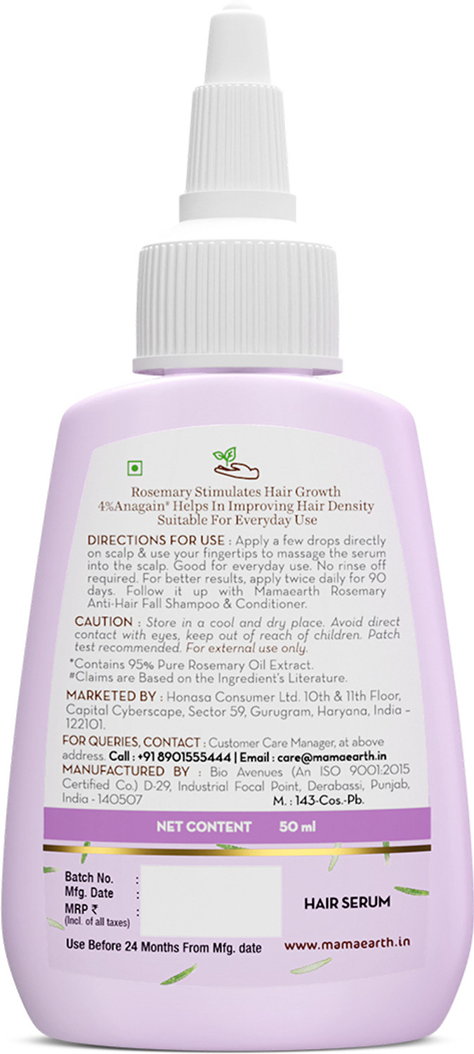 Image of Mamaearth Rosemary Hair Growth Scalp Serum with 95% Pure Rosemary & 4% Anagain