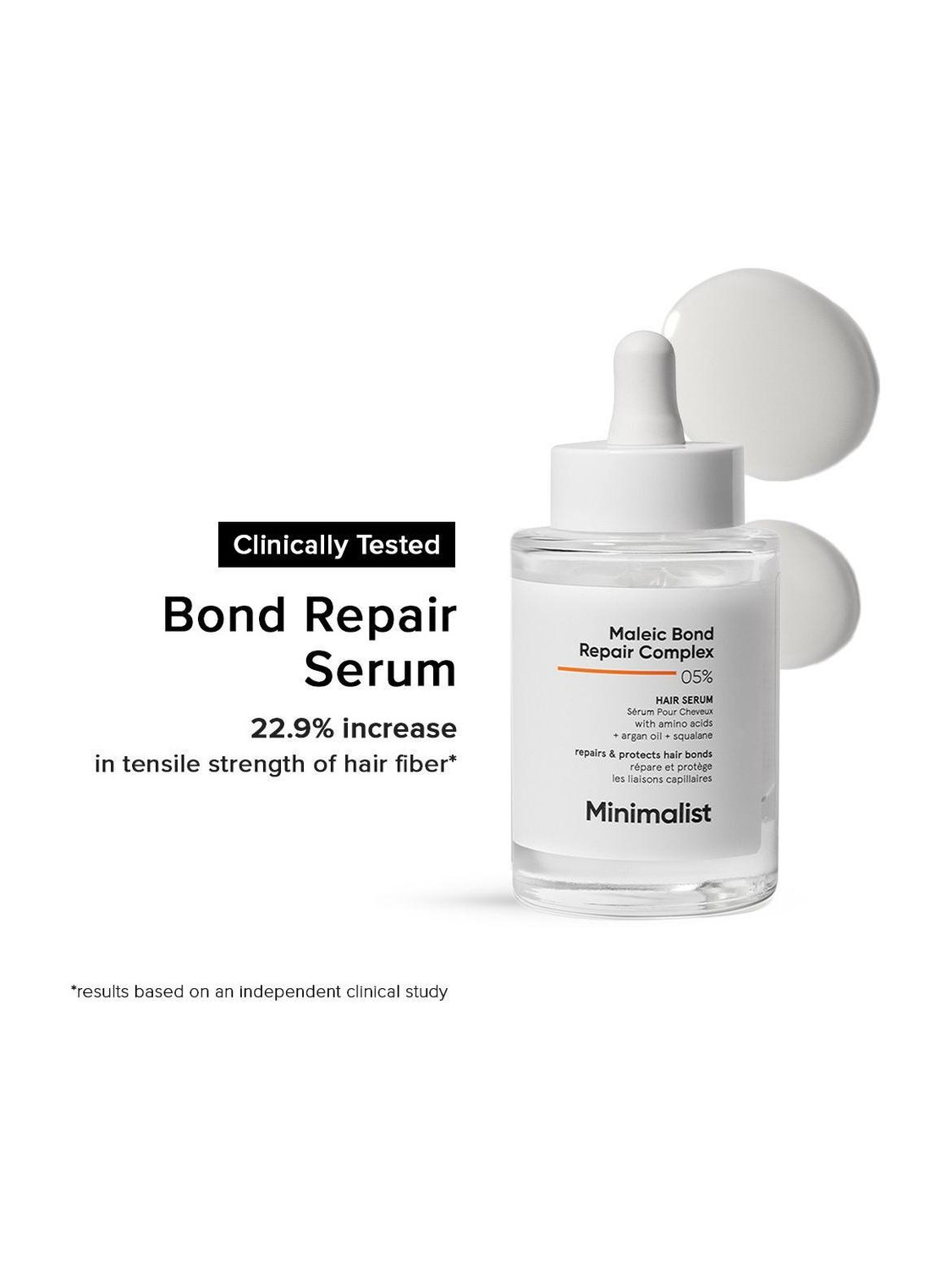 Image of Minimalist Hair Serum for Dry, Damaged & Frizzy Hair with 05% Maleic Bond Repair Complex