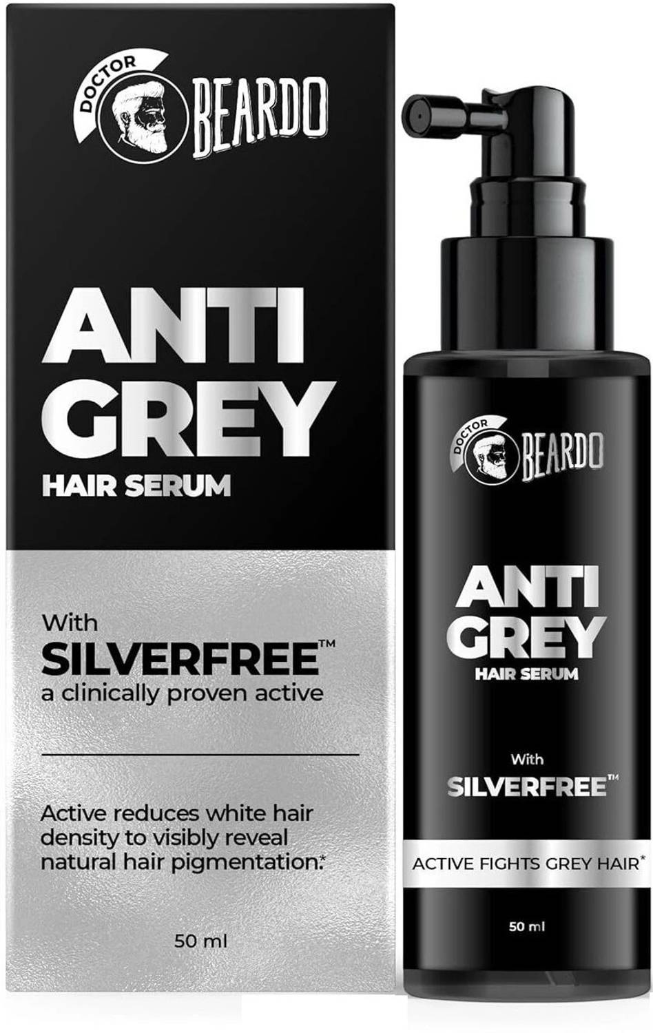 BEARDO Anti Greying Hair Serum 50ml For Men | SILVERFREE | Natural Hair Pigmentation