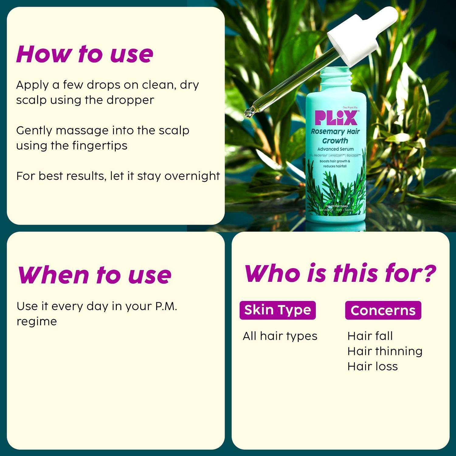 The Plant Fix Plix Rosemary Hair Growth Serum 30ml - Image 5