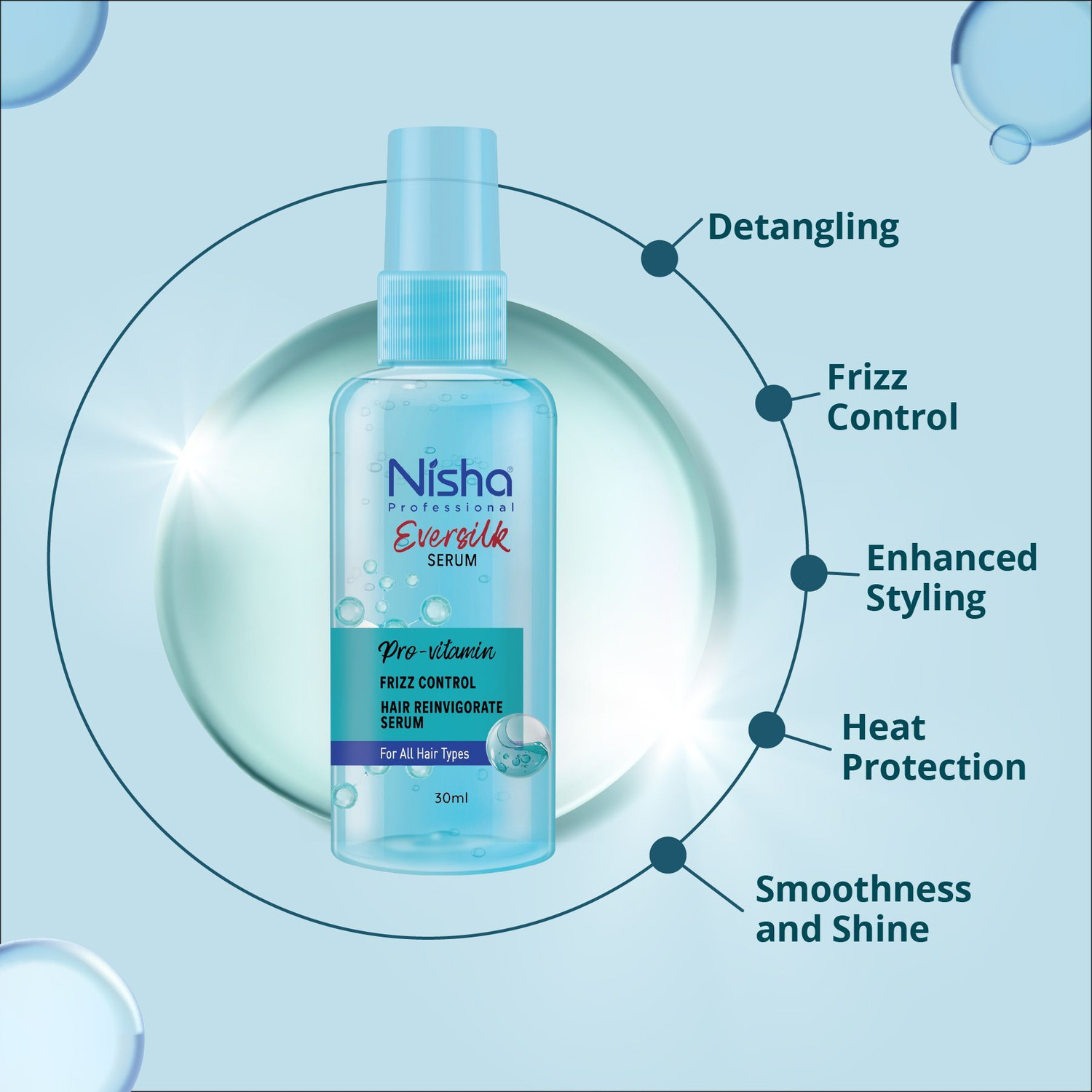 Image of Nisha Hair Serum EverSilk Pro Vitamin Serum | Hair Serum For Dry Frizzy Hair
