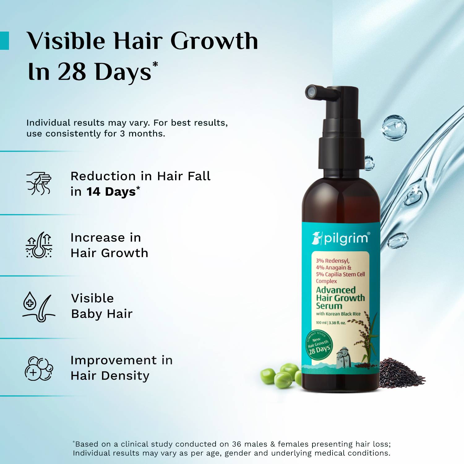Pilgrim Hair Growth Serum 100 ML Pack of 2 - Image 3