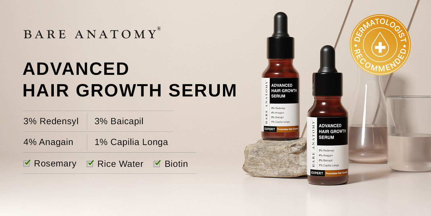 Image of BARE ANATOMY Advanced Hair Growth Serum - Redensyl, Rosemary, Anagain, Biotin | Women & Men