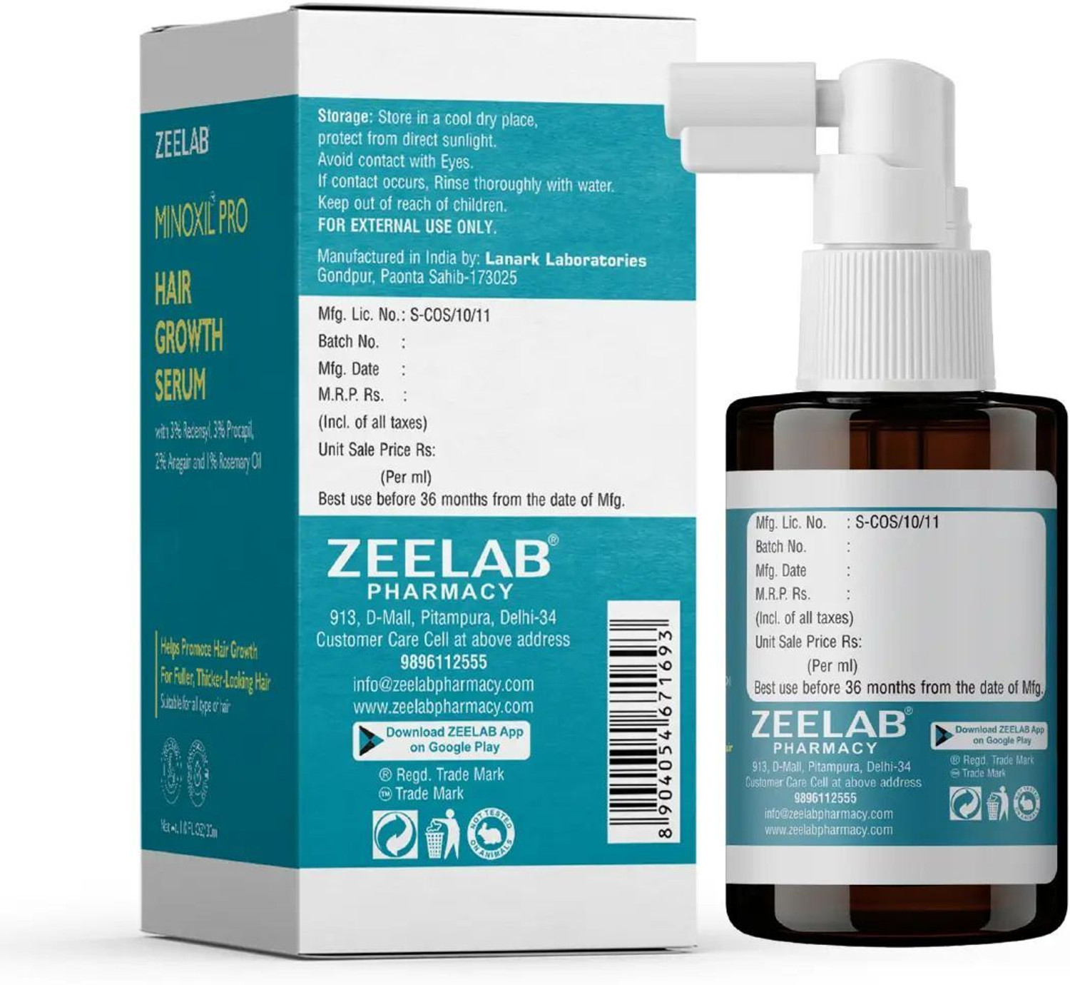 Image of zeelab Minoxil Pro Hair Growth Serum | Hair Fall Control & Scalp Care