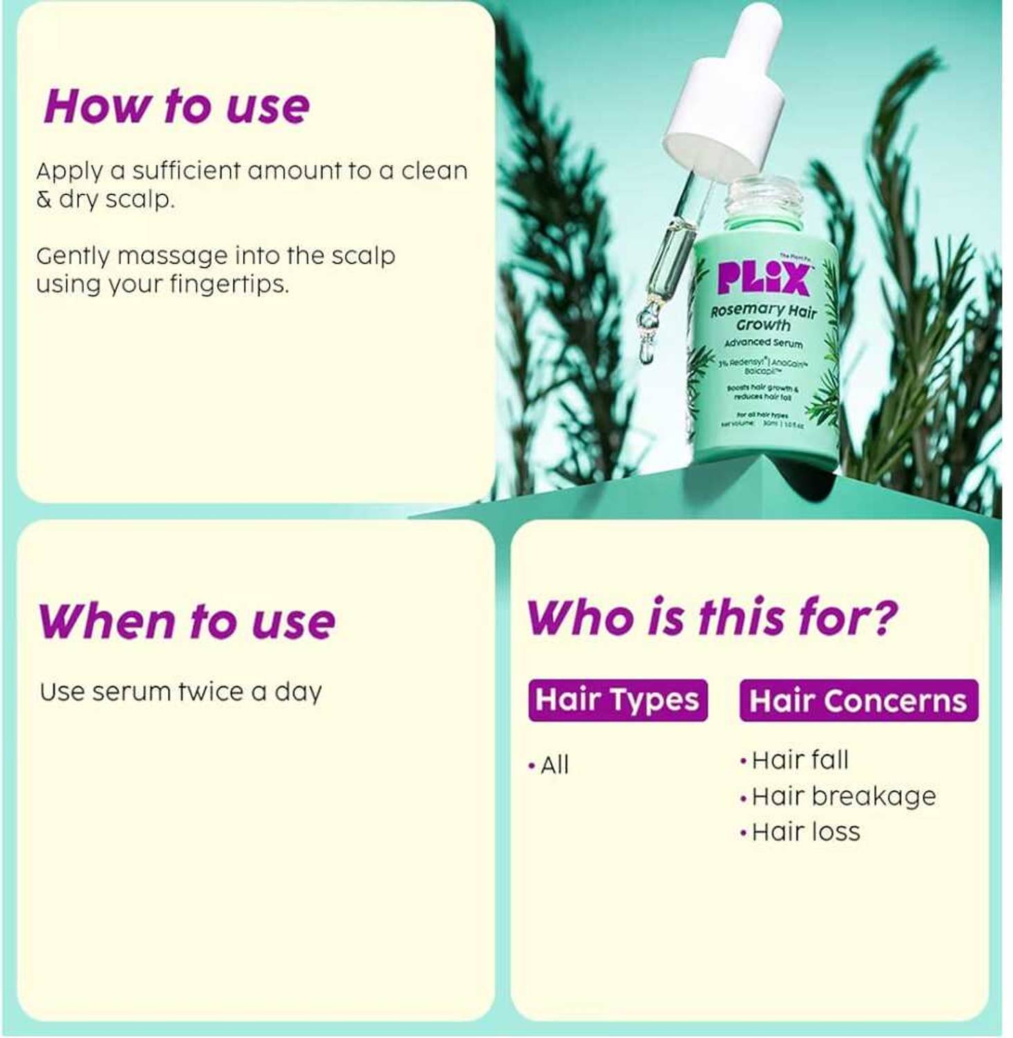 zuveriya Plex Rosemary Hair Growth Serum 30ml - Image 3