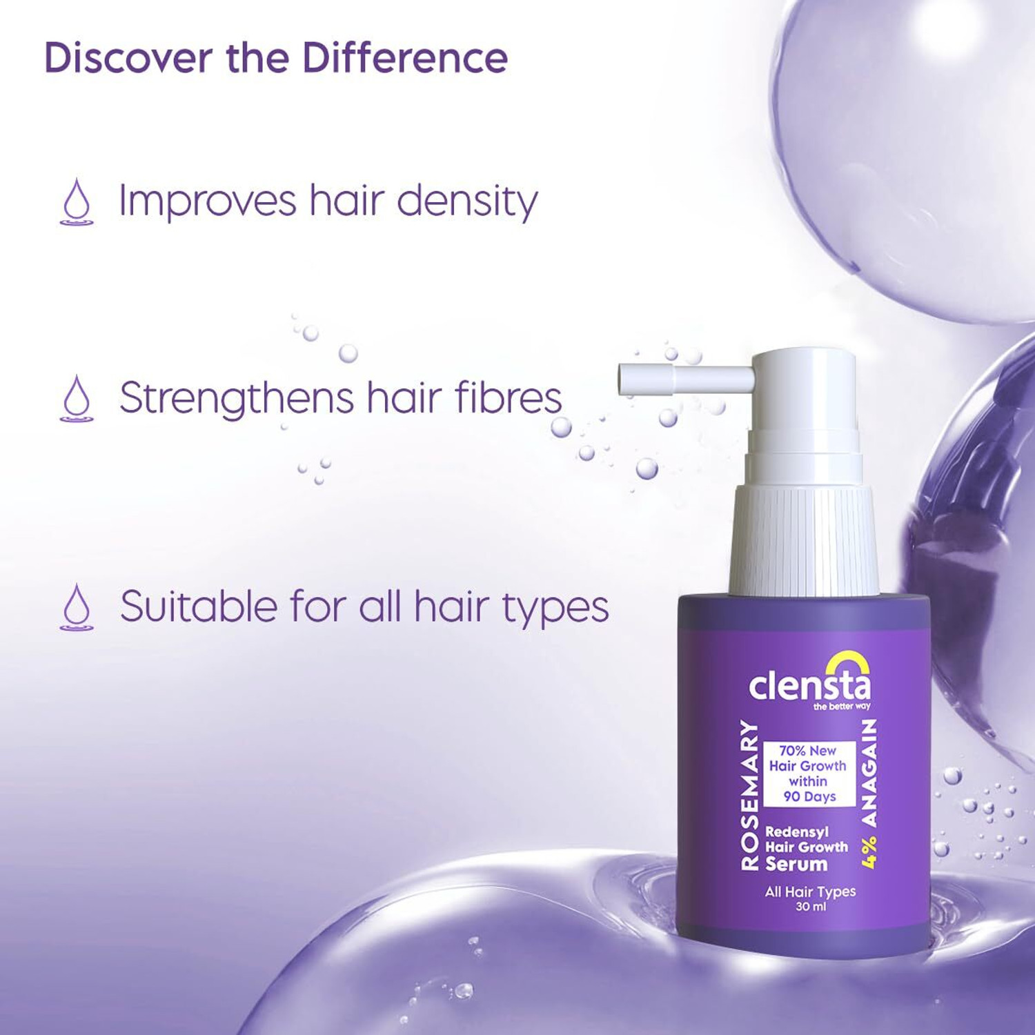 Image of Clensta Rosemary Redensyl Hair Growth Serum for Hair Regeneration