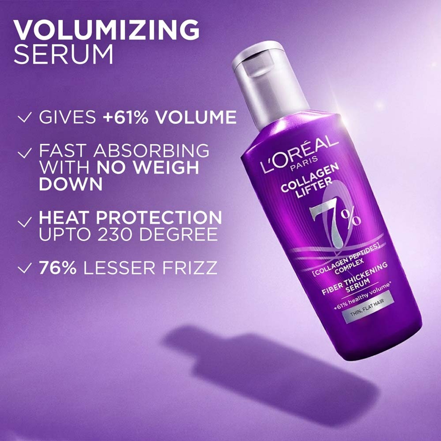Image of L'Oreal Paris Collagen Lifter Hair Serum with Collagen Peptides for lightweight volume