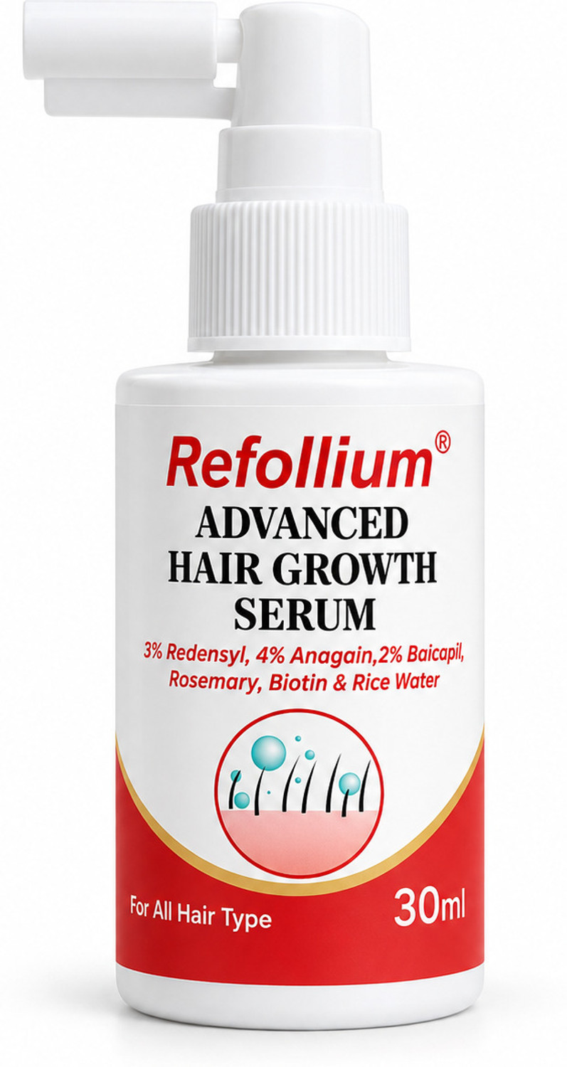 Image of Refollium Advanced Hair Growth Serum 3% Redensyl, 4% Anagain | Scalp & Regrowth (30 ml)