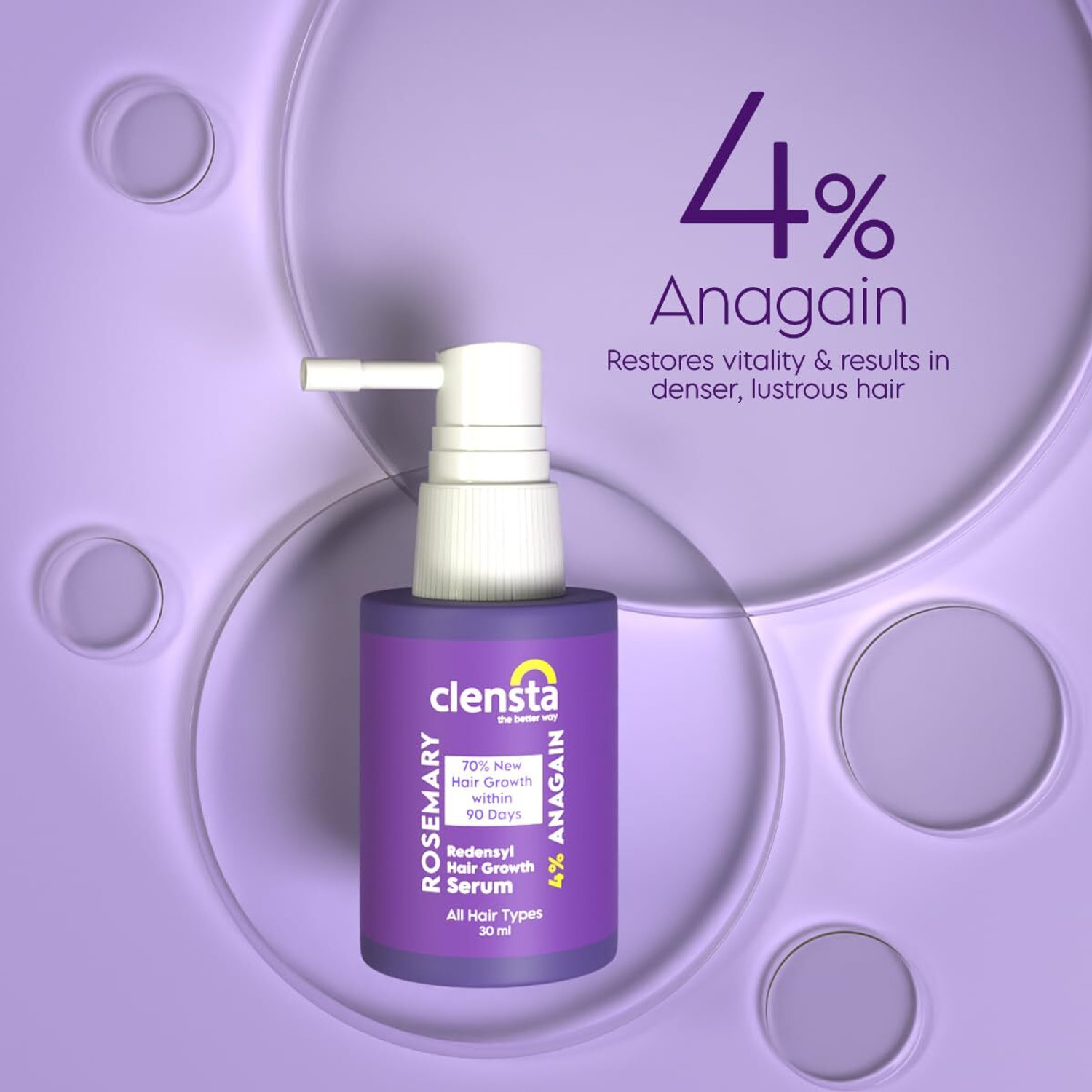 Image of Clensta Rosemary Redensyl Hair Growth Serum for Hair Regeneration