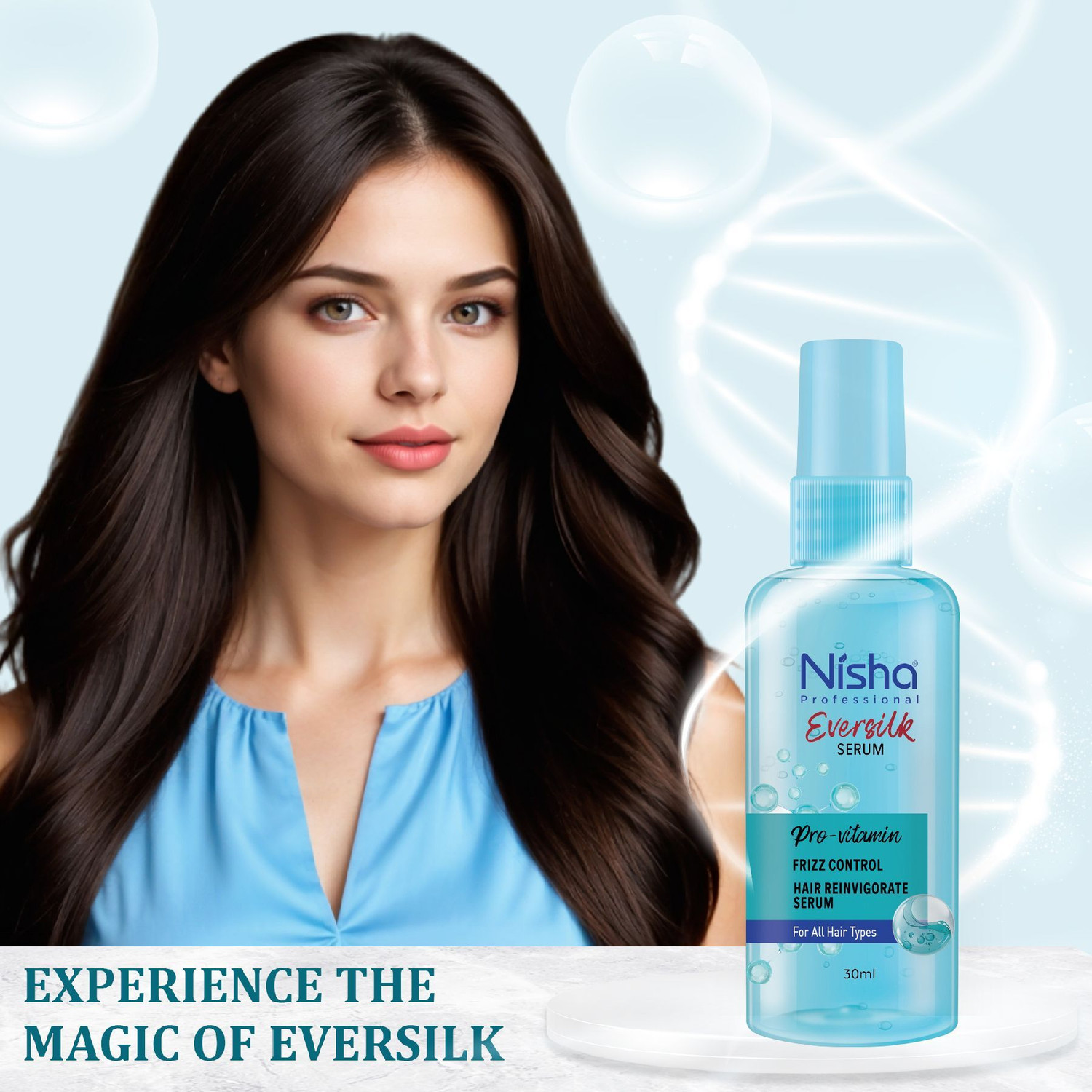 Image of Nisha Hair Serum EverSilk Pro Vitamin Serum | Hair Serum For Dry Frizzy Hair