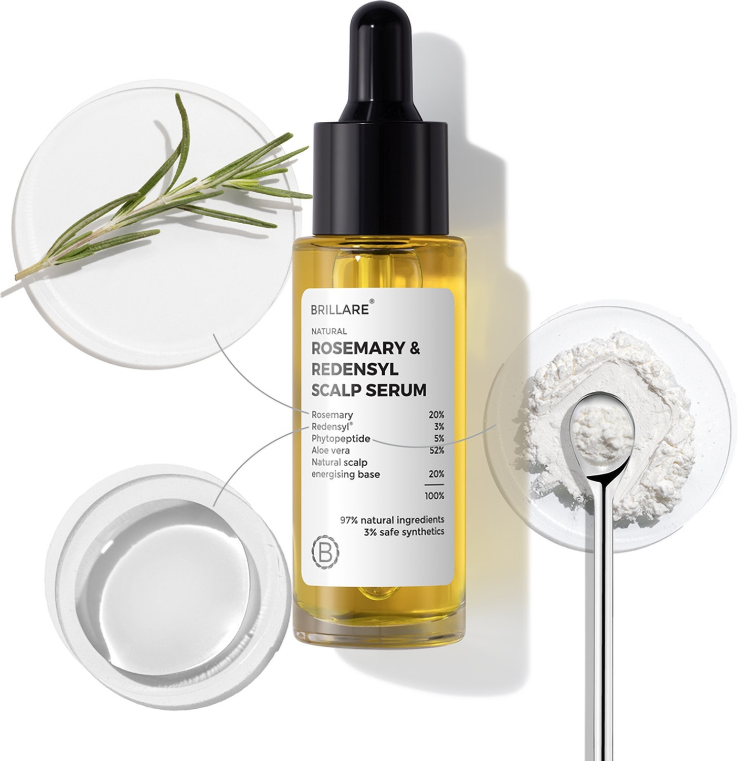 Image of BRILLARE 20% Rosemary & 3% Redensyl Hair Growth Serum with 5% Phytopeptide