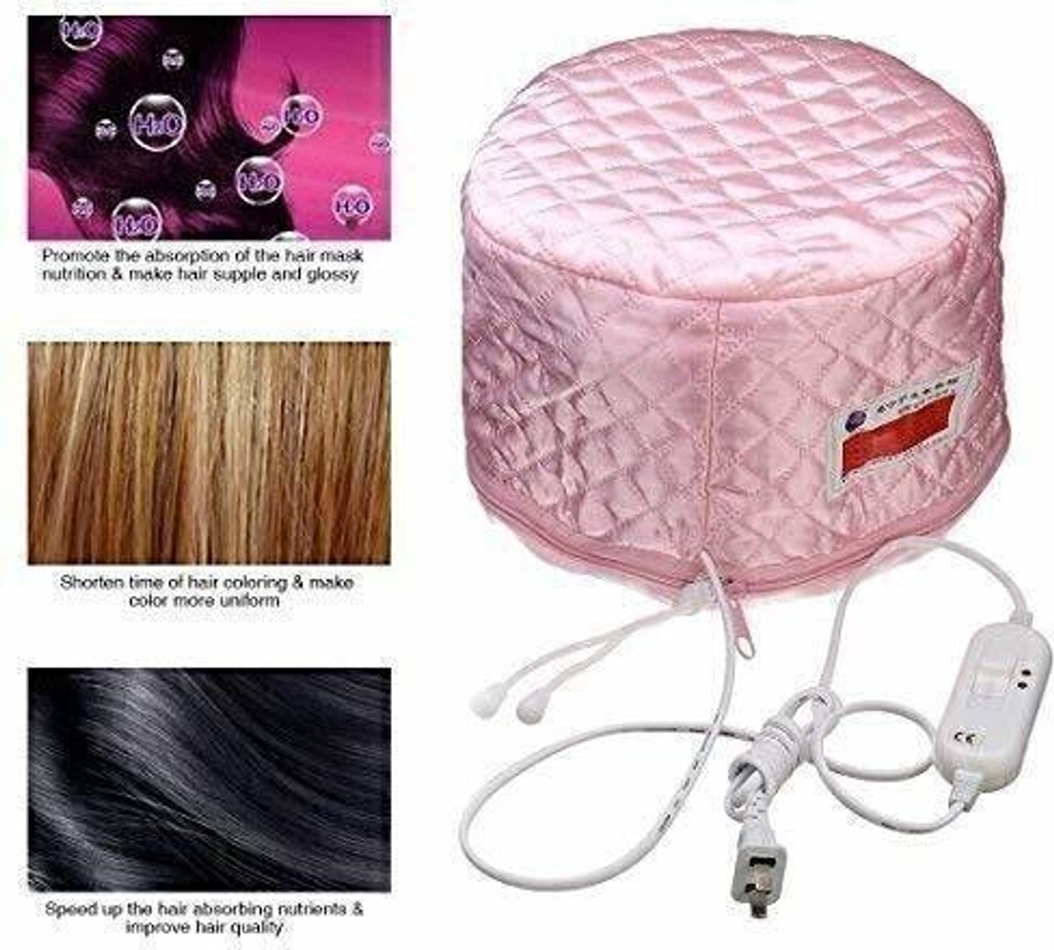 Image of VONITY Hair Spa Care Thermal Head Spa Cap Treatment with Beauty Steamer Nourishing Heating Cap, Spa Cap For Hair, Spa Cap Steamer For Women (HAIR SPA CREAM FREE) Hair Steamer