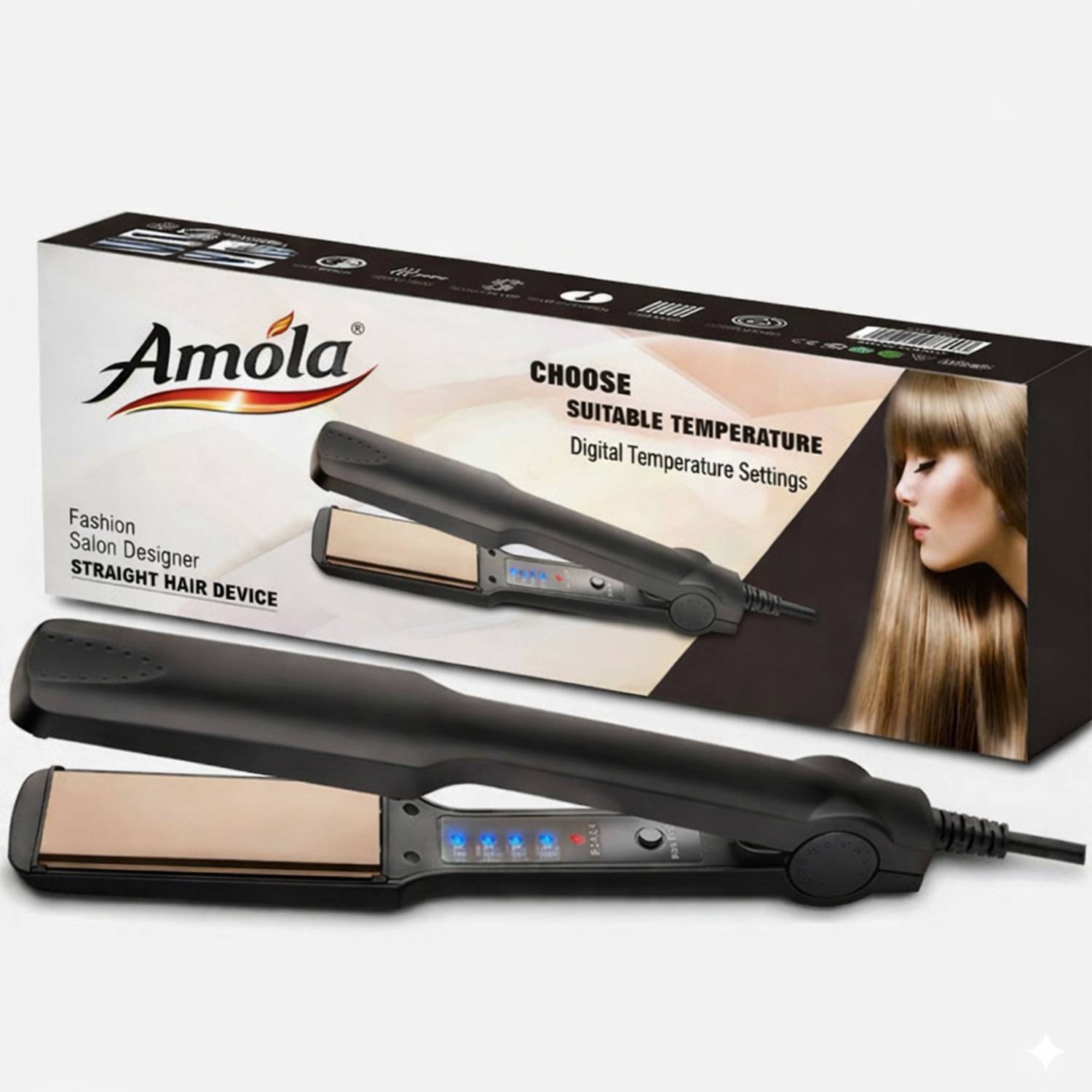 Amola Temperature Control Professional Men & Women NV-329 Hair Straightener