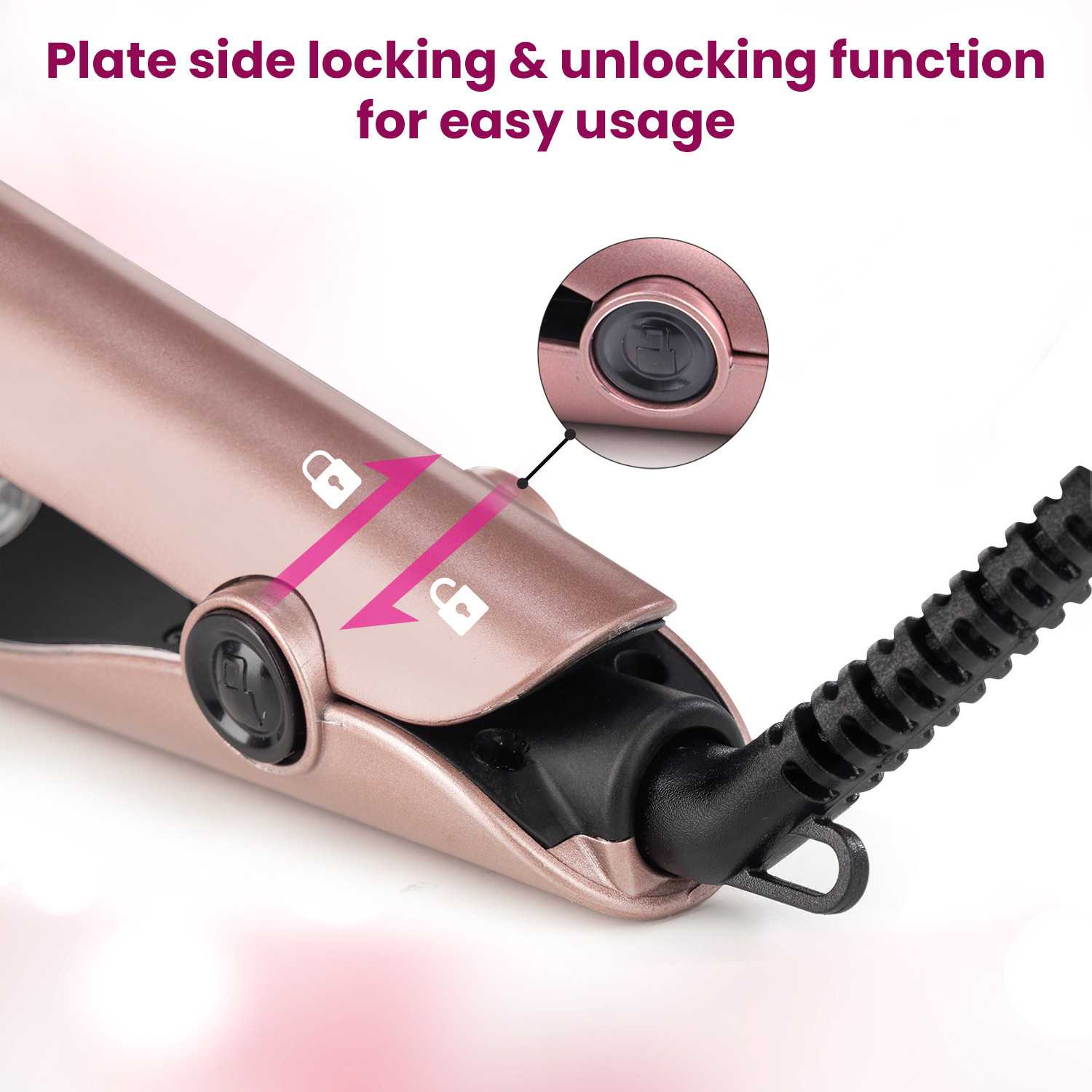 Image of AGARO Straightener & Curler, 2-In-1 Twist Angled Ceramic Coated Floating Plates HS1927 Hair Straightener
