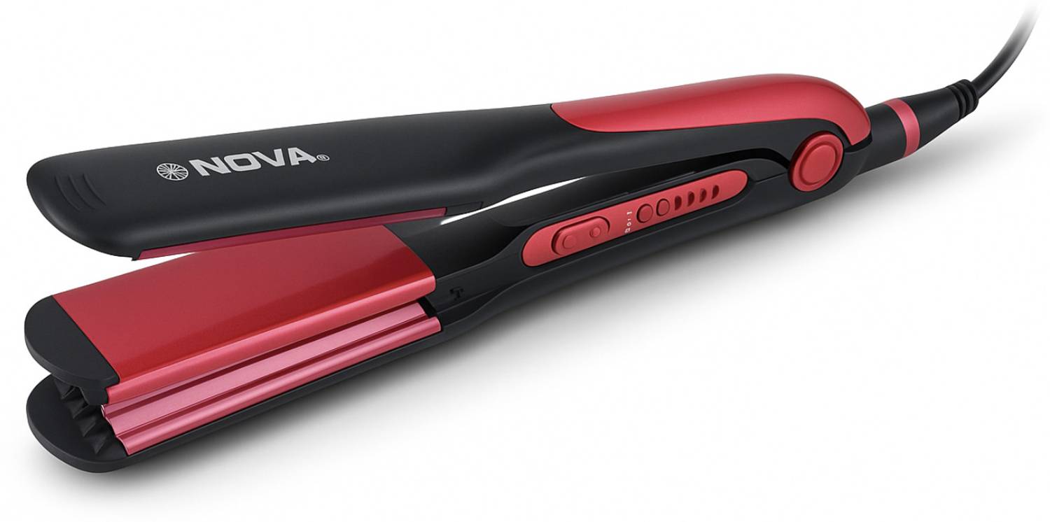 NOVA 2 in 1 NHS 801 Hair Straightener (Black, Pink)