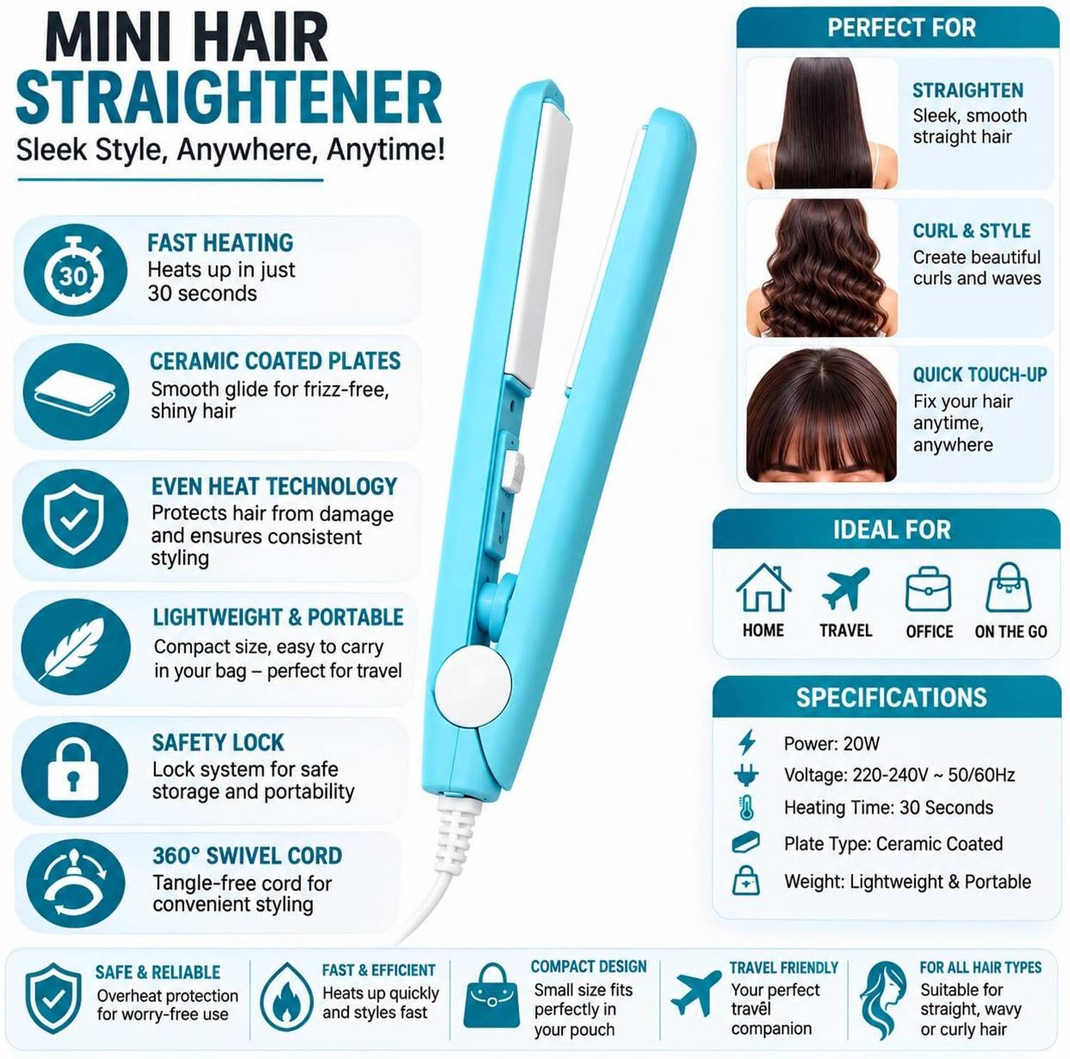 MAMTA Mini Hair Straightener - Image 2