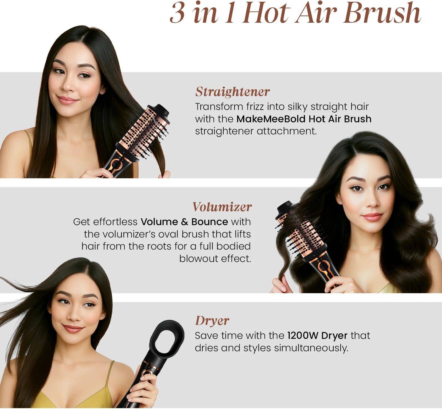URBANYOG 3 in 1 Hot Air Brush - Image 4