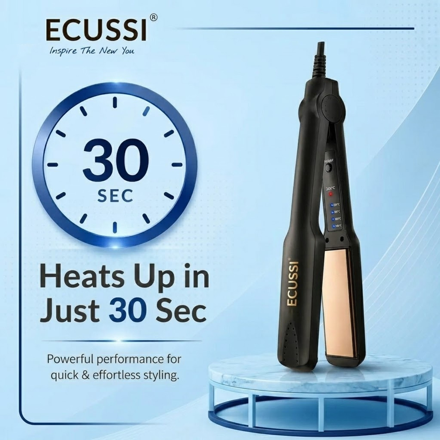 Image of ECUSSI Professional Digital Ceramic Hair Straightener 120C-230C HS-230D Hair Straightener