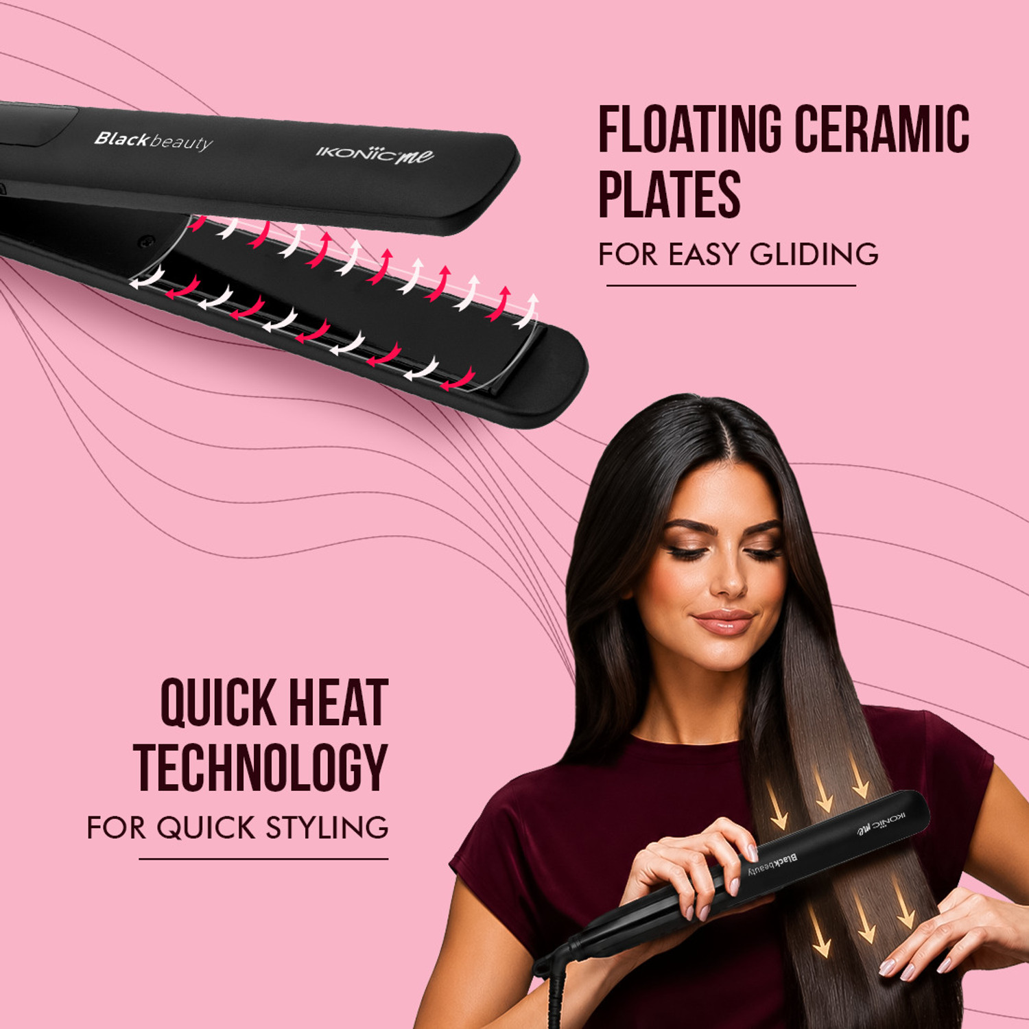 Image of IKONIC ME IKP-BB Black Beauty Hair Straightener