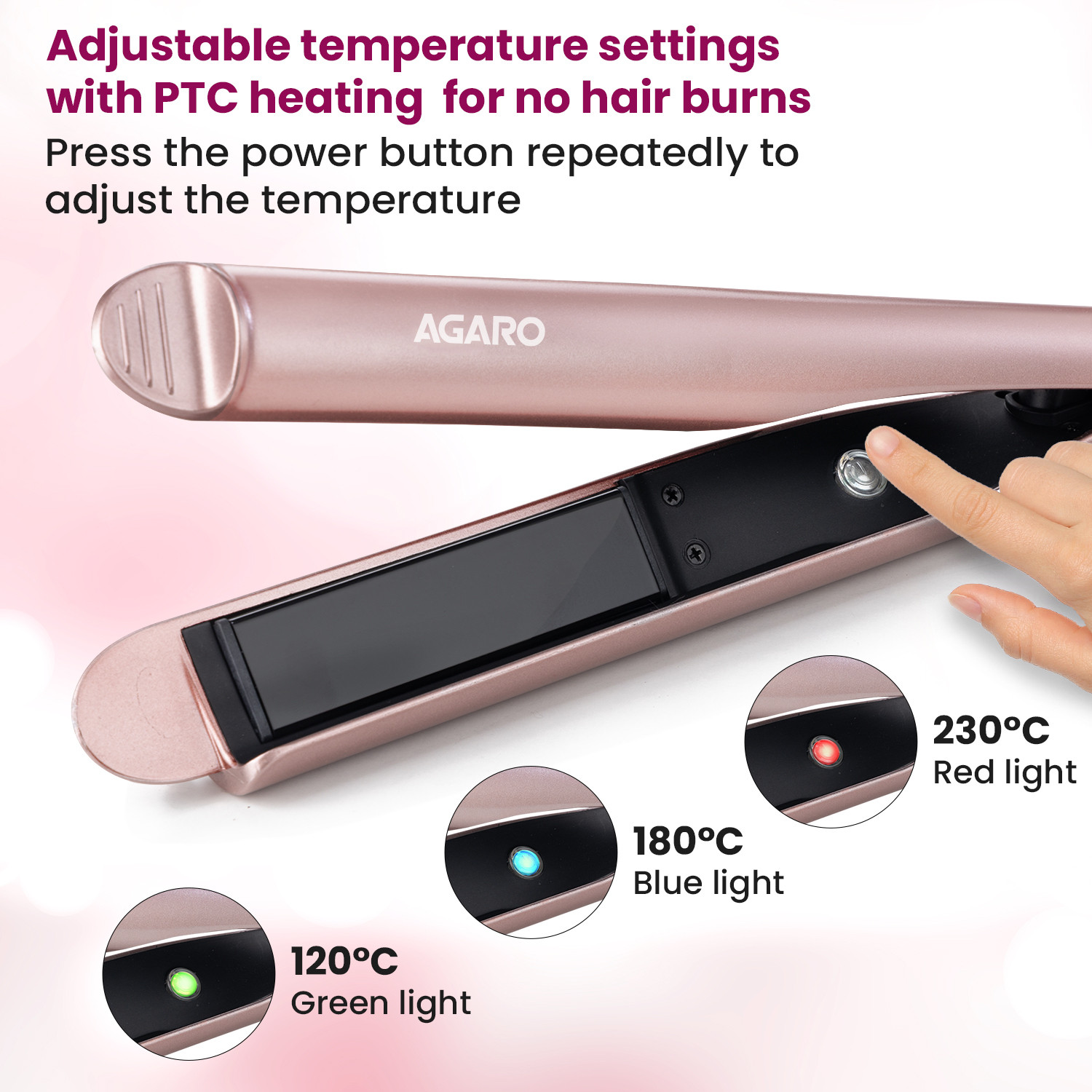 Image of AGARO Straightener & Curler, 2-In-1 Twist Angled Ceramic Coated Floating Plates HS1927 Hair Straightener