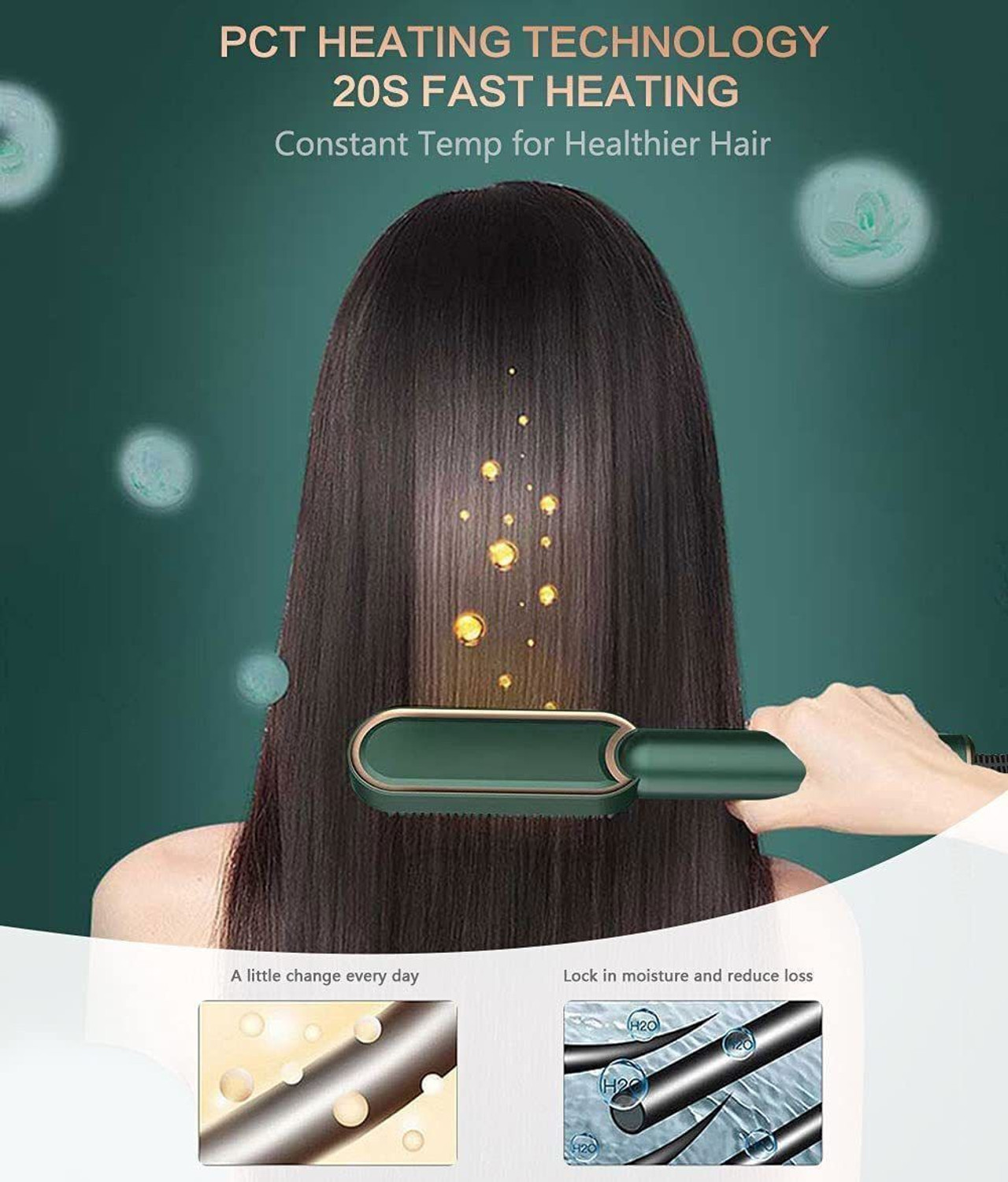 Image of YAMA IMPEX Hair Brush Curling Anti-perm Straight Hair Comb Hair Iron Hair Styler Tool S55 Hair Straightener Professional HQT 909b comb Styler 5 Temperature Control M55 Hair Straightener Brush