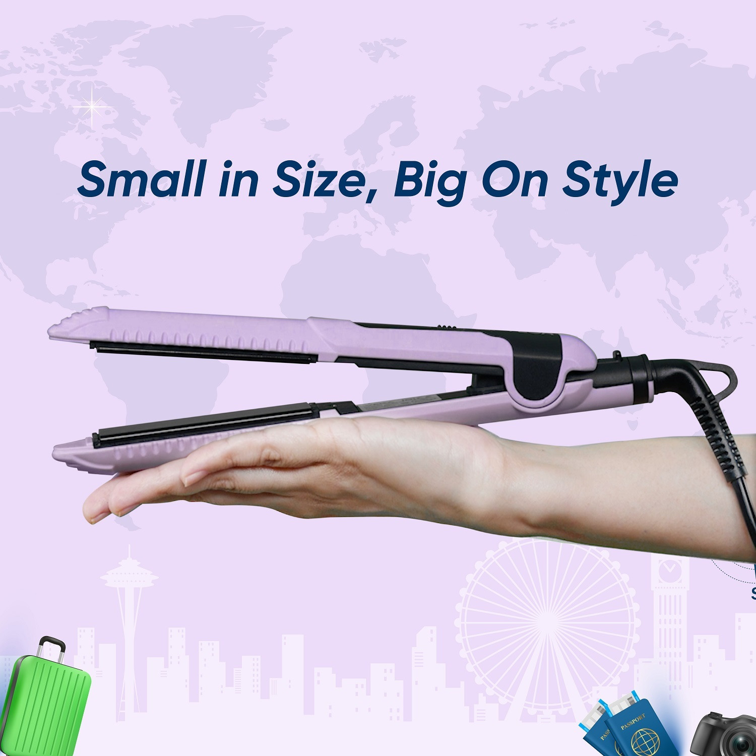 Image of VEGA Mini Hair Straightener for Women with Ceramic Coated Plates, Best for Traveling Go Mini VHSH-40 Hair Straightener