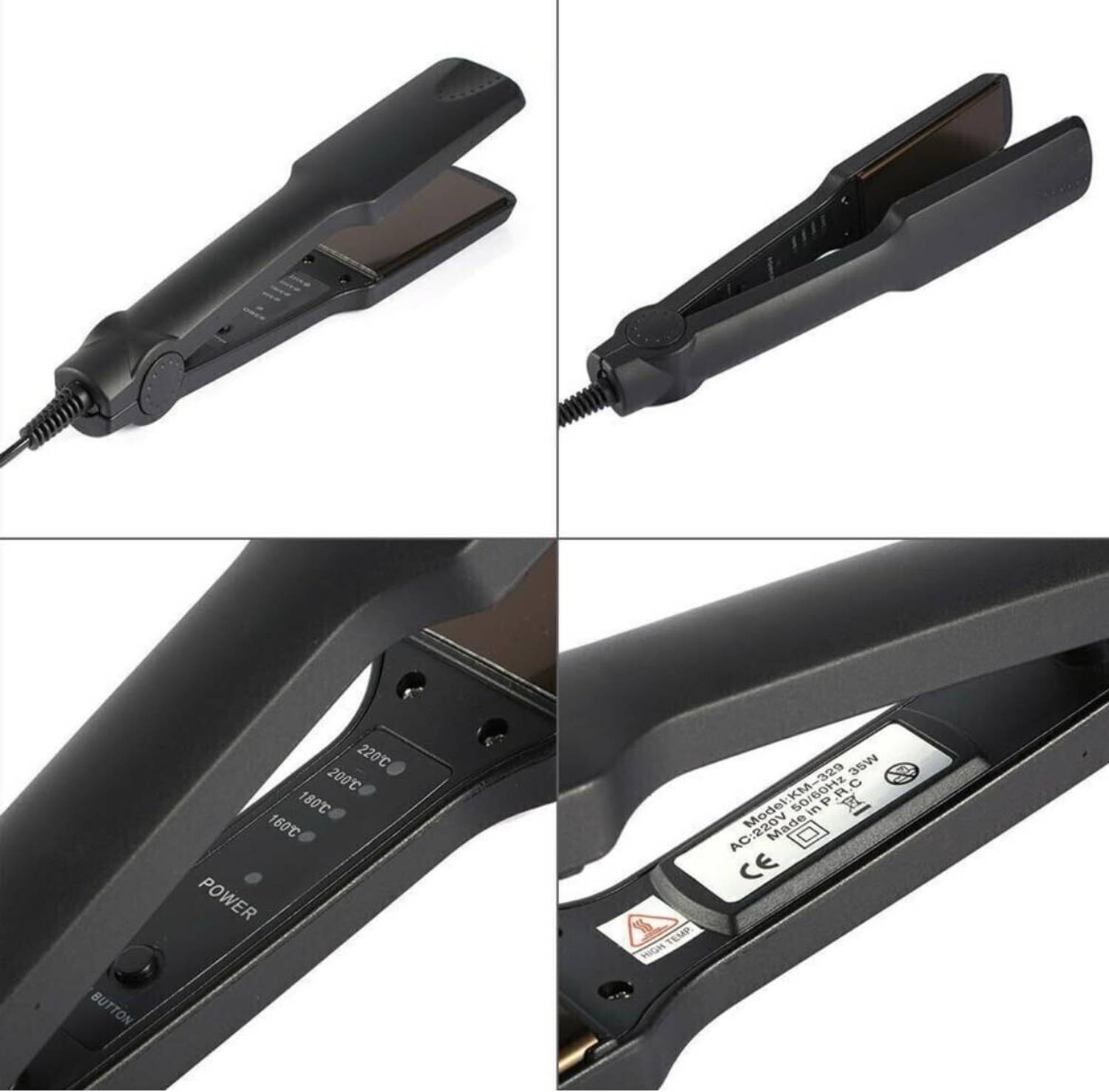 ARNAH TREASURE Professional Ceramic Hair Straightener with 4-Speed Temperature Control, Black Hair Straightener