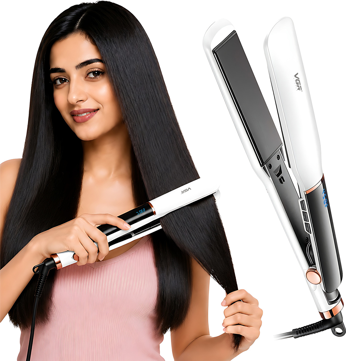 Image of VGR V-519 Professional Hair Straightener with Slim Ceramic Plate, Adjustable Heat V-519 Hair Styler