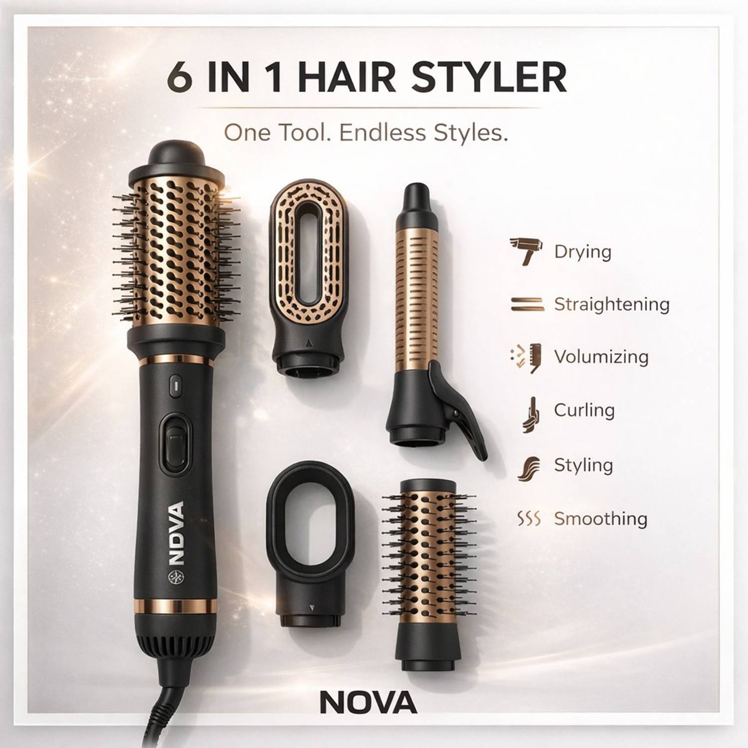 NOVA 6 in 1 Hot Air Brush for Women - Image 2