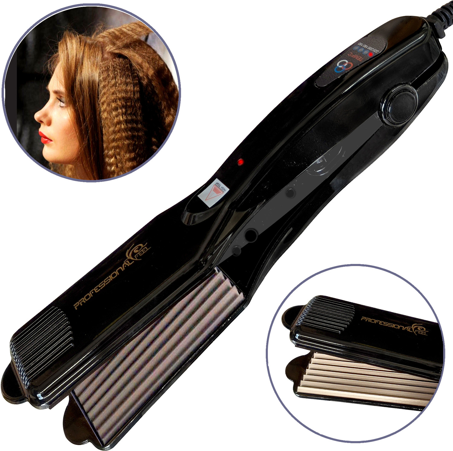 Image of PROFESSIONAL FEEL Micro Hair Crimper With 4X Protection Hair Crimper & Styler For Women Electric Hair Styler