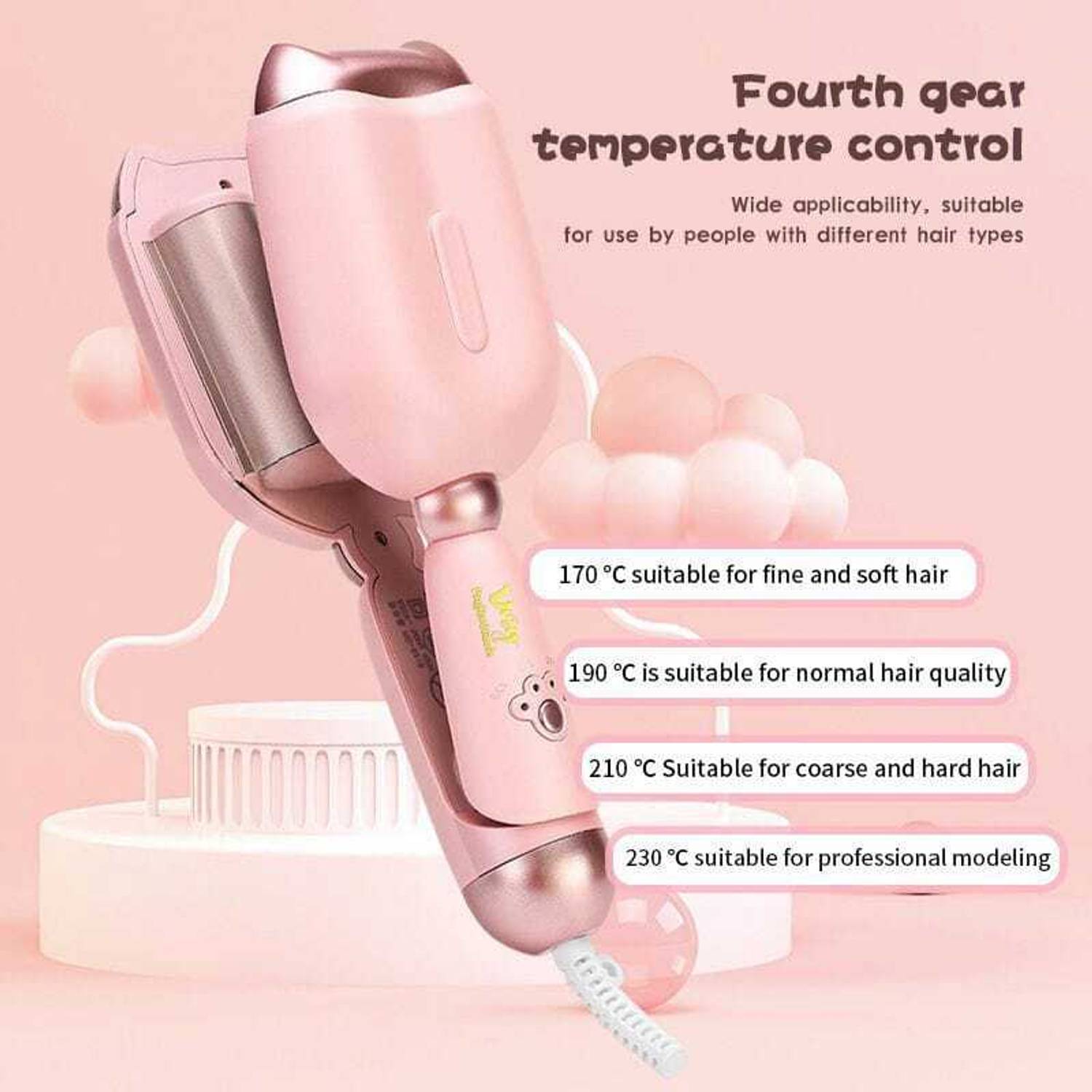 VNG km1233 Professional Hair curl,Hair Waiver Hair Curler (Pink)