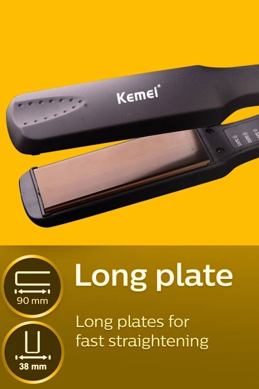 Kemei KM-329 Temperature Control Hair Straightener - Image 3