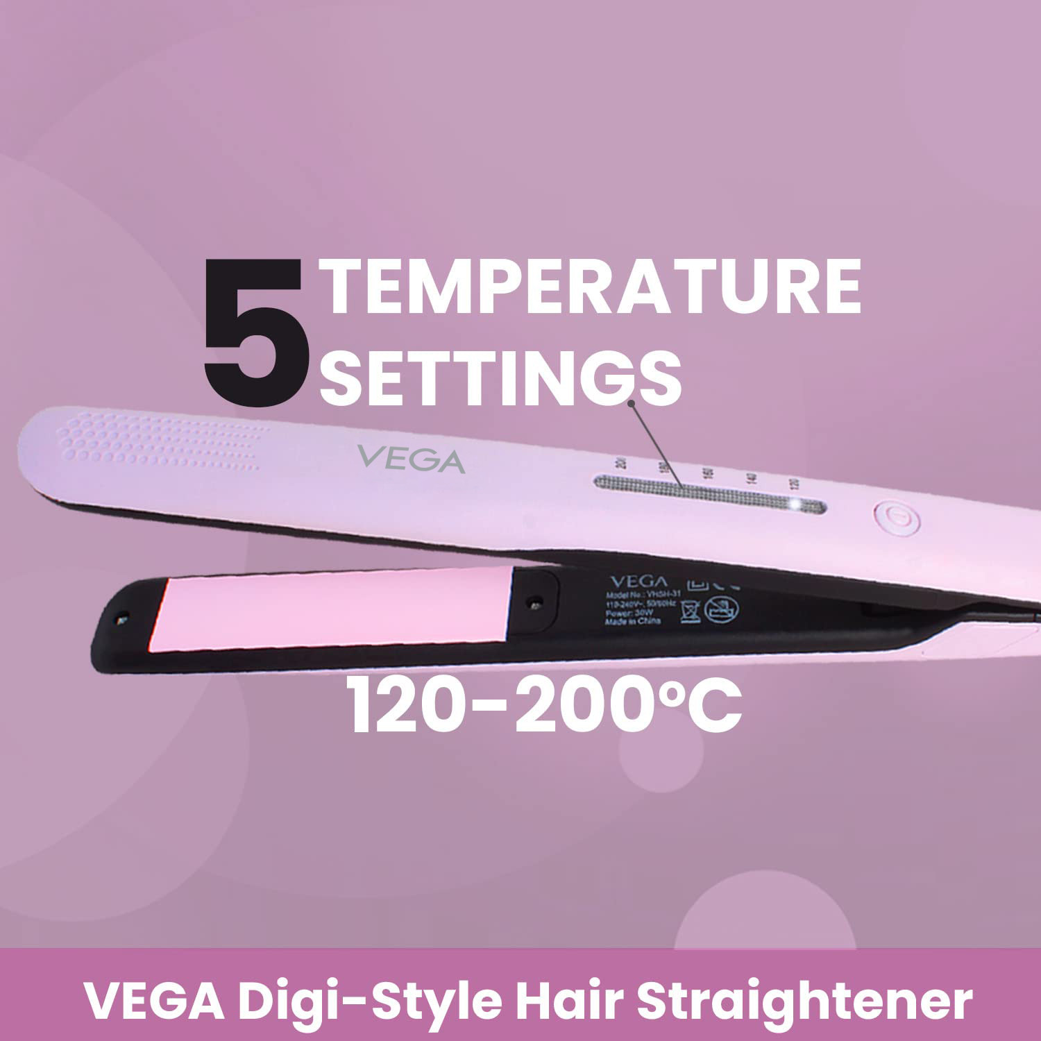 Image of VEGA Digi Style with 5 Temperature Settings and Quick Heat Up VHSH-31 Hair Straightener