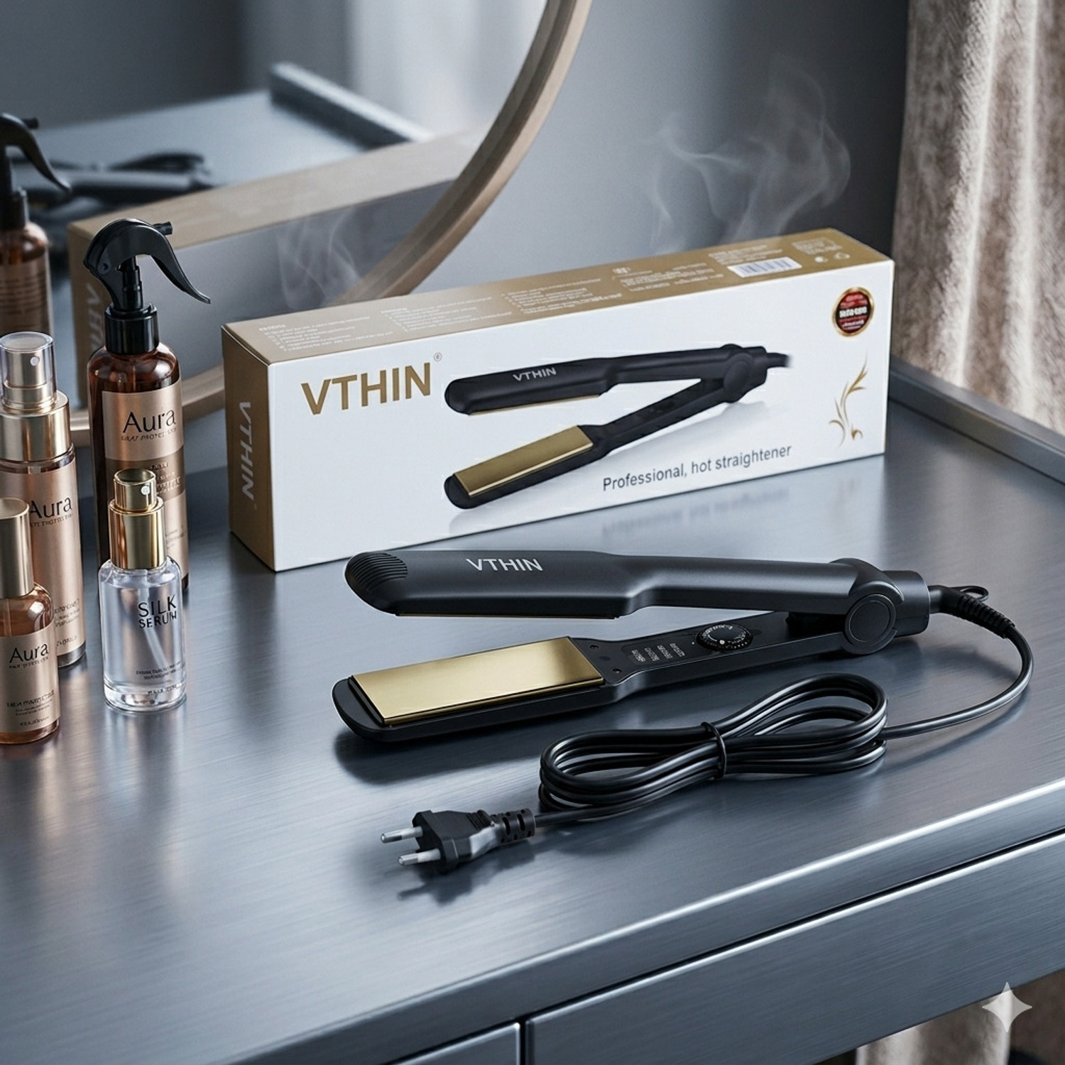 Image of VTHIN VTHIN SleekPro Ceramic Hair Straightener 329kkm Hair Straightener (Black)