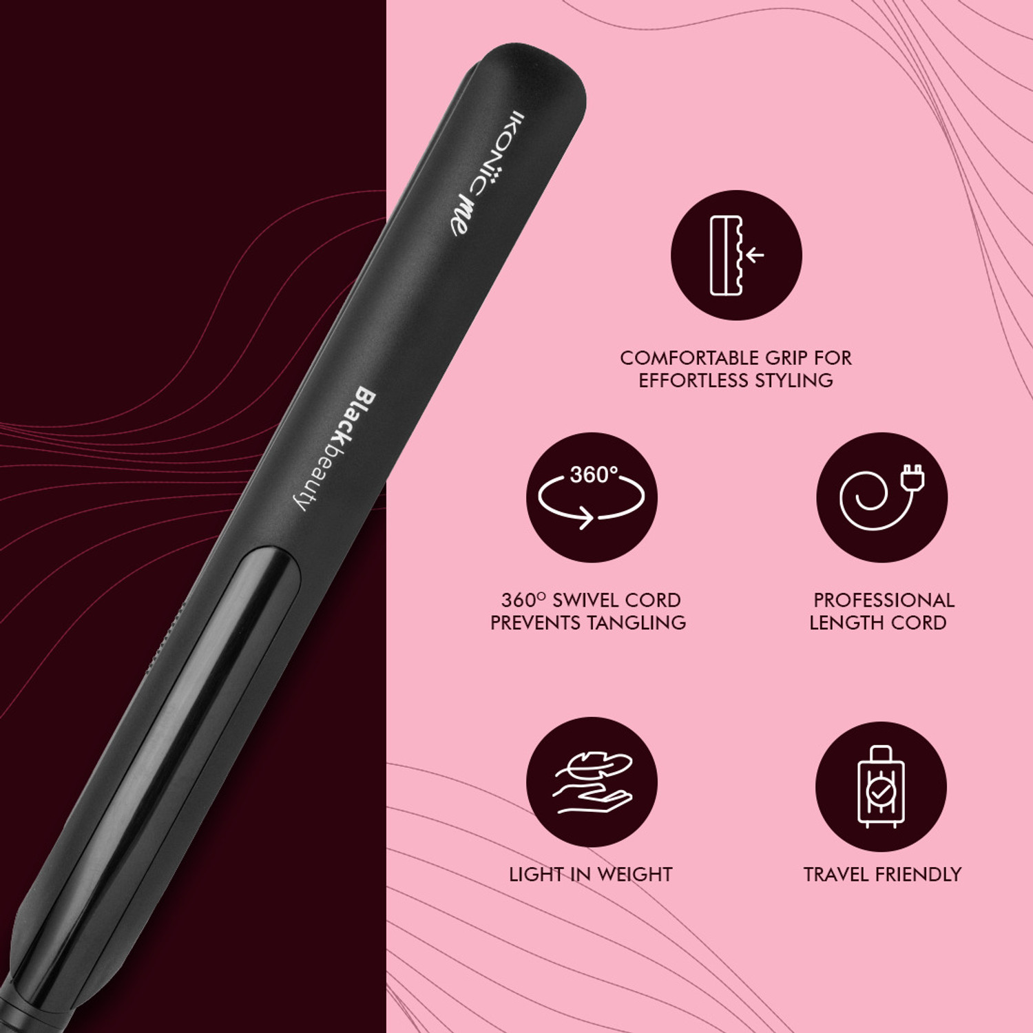 Image of IKONIC ME IKP-BB Black Beauty Hair Straightener