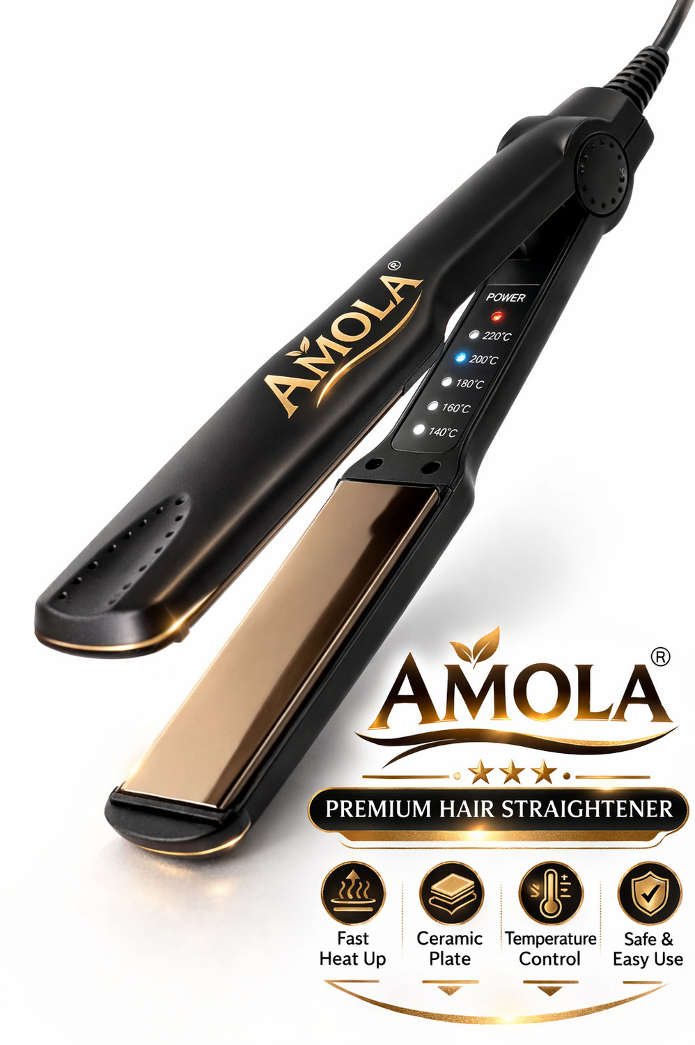 Image of Amola AM-329 Temperature Control AM-329 Hair Straightener