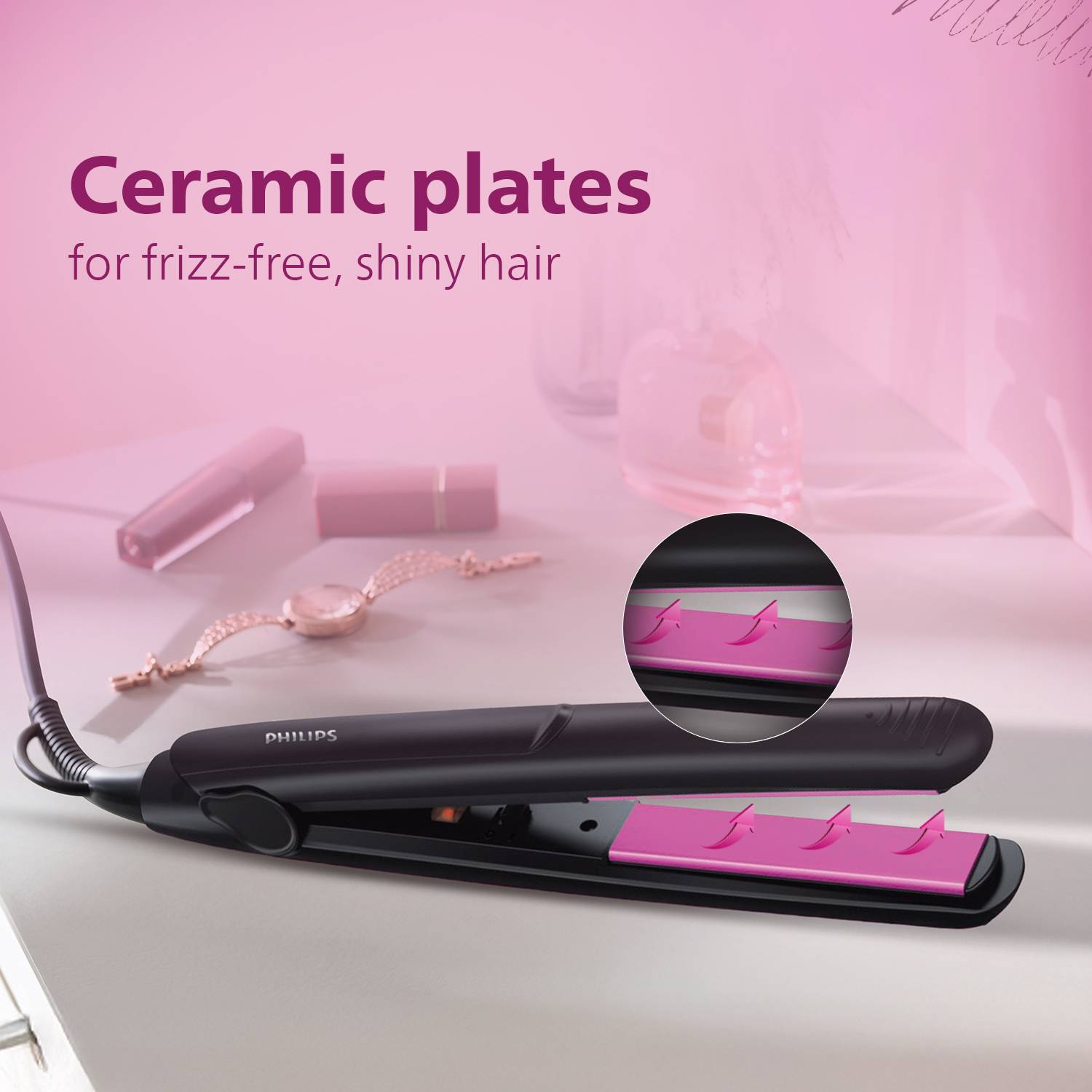 PHILIPS Selfie Straightener HP8302/06 Black - Image 5