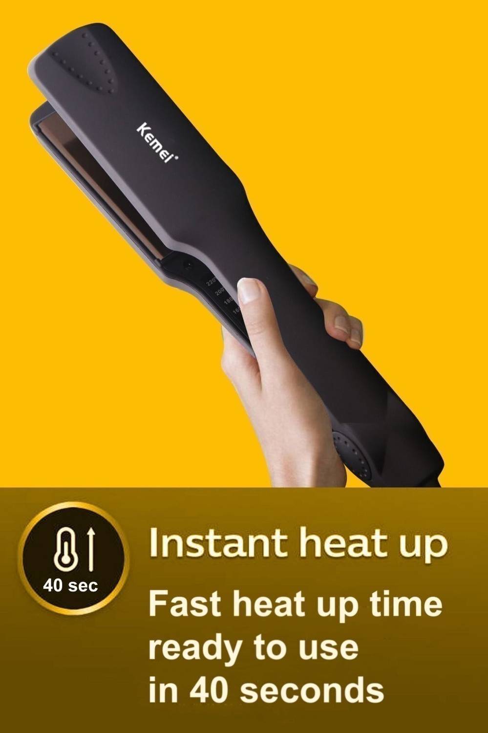 Kemei KM-329 Temperature Control Hair Straightener - Image 4