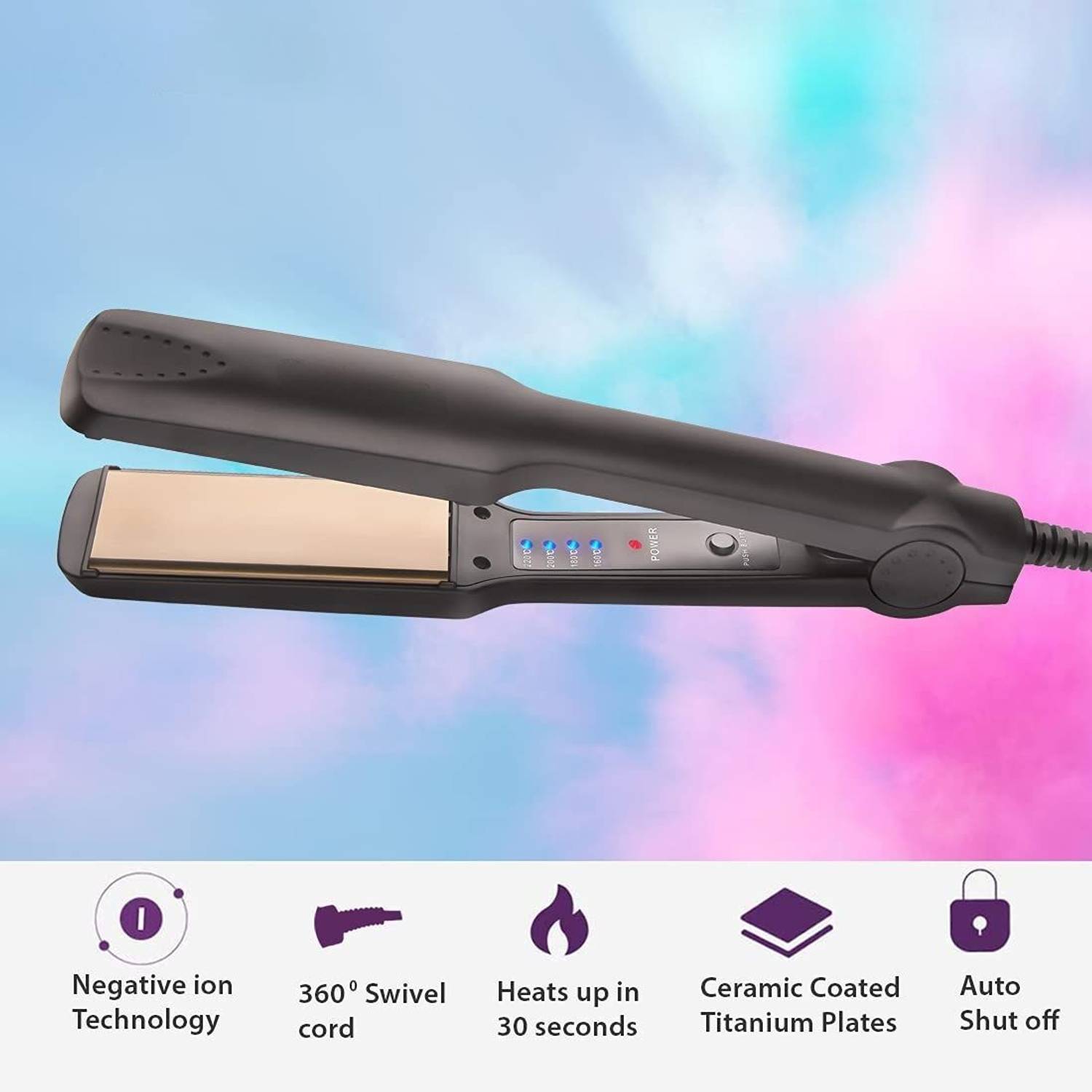 Amola AM-329 Hair Straightener Black - Image 2