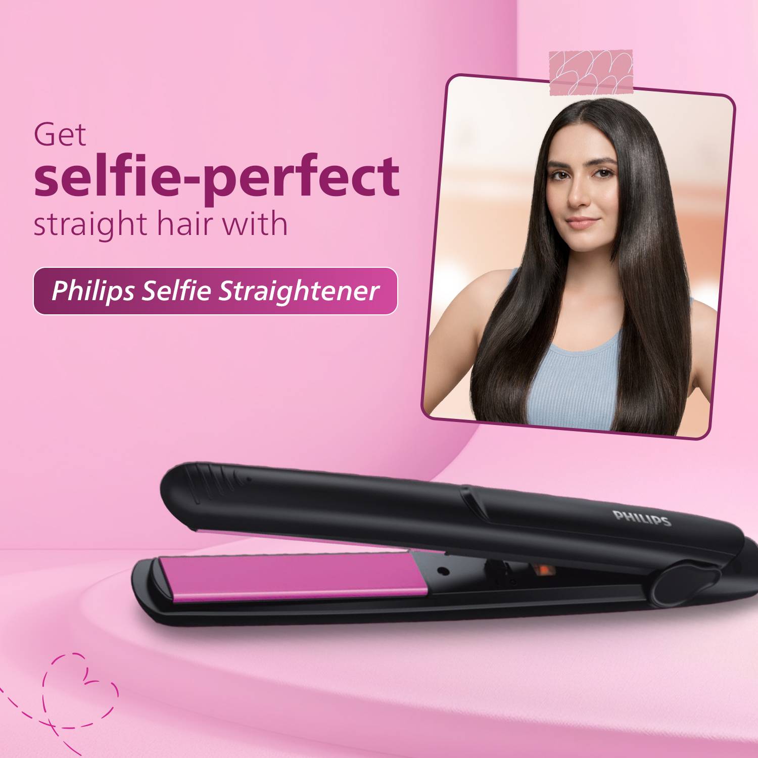 PHILIPS Selfie Straightener HP8302/06 Black - Image 3