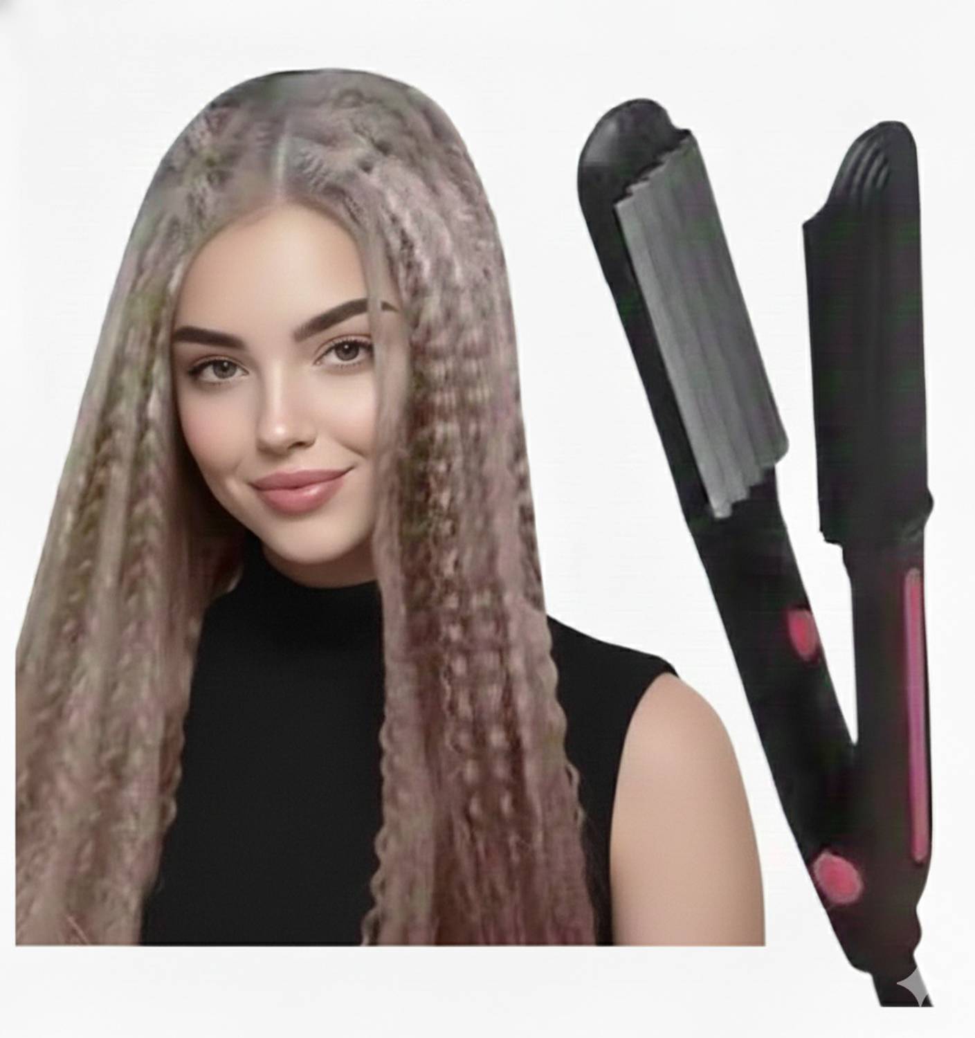 skrynnzer Professional Hair Crimper Beveled edge for Crimping, Styling and volumizing Hair Straightener