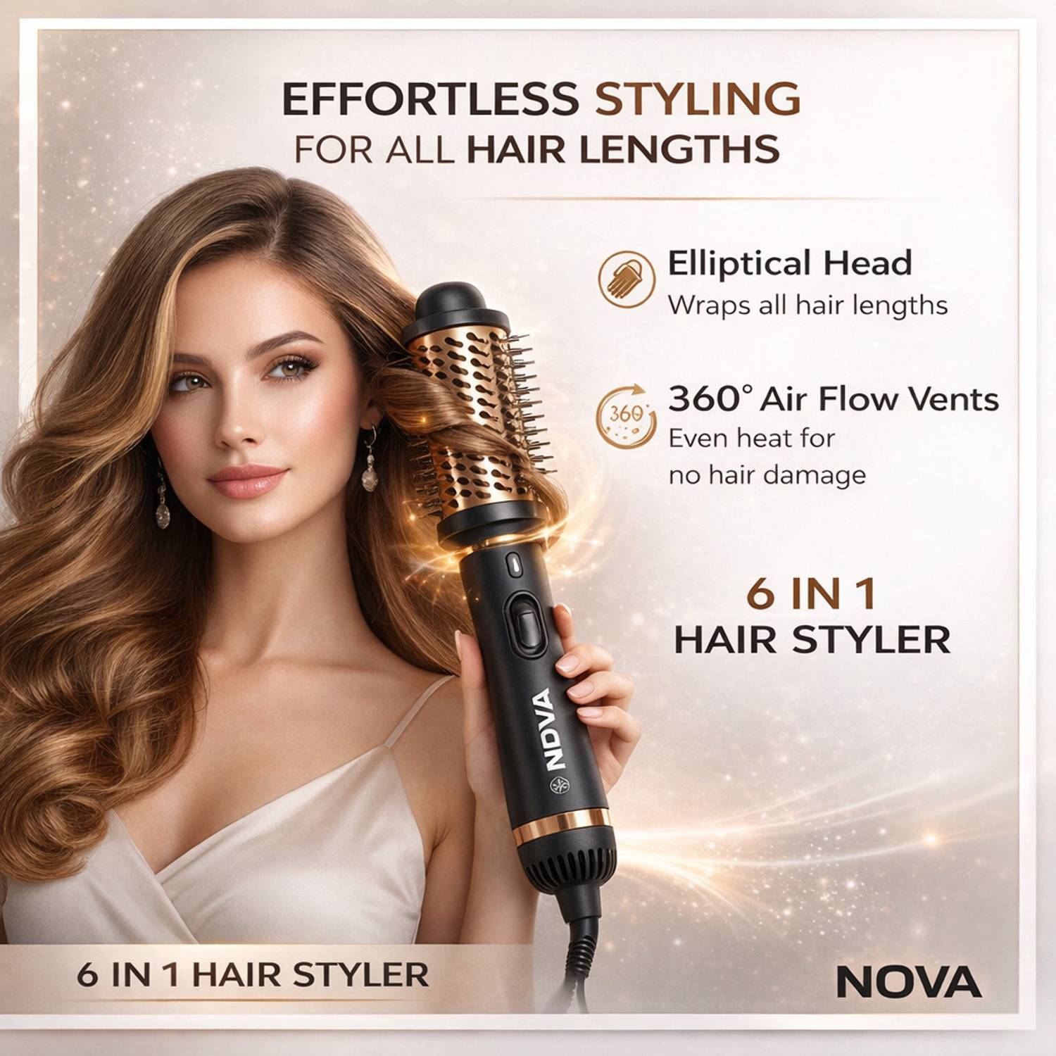 NOVA 6 in 1 Hot Air Brush for Women - Image 5