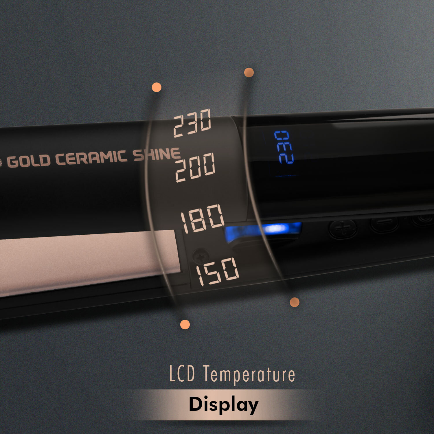 Image of Vega Professional Pro Gold Ceramic Shine Hair Straightener (VPMHS-08) VPMHS-08 Hair Straightener