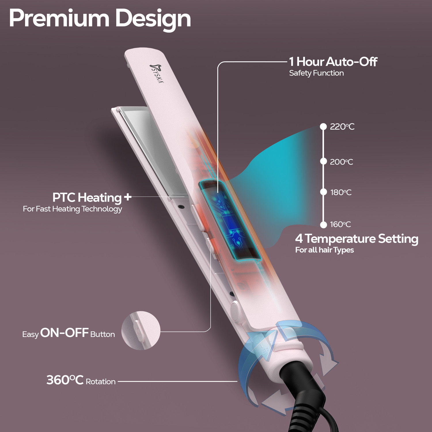 Image of Syska Salon Finish HS6810 Pro Hair Straightener