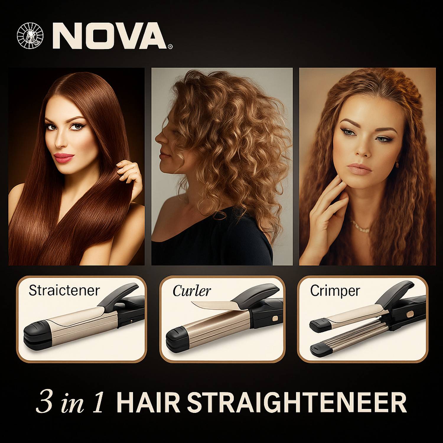 NOVA 3 in 1 Hair Styler NHS 803 - Image 2