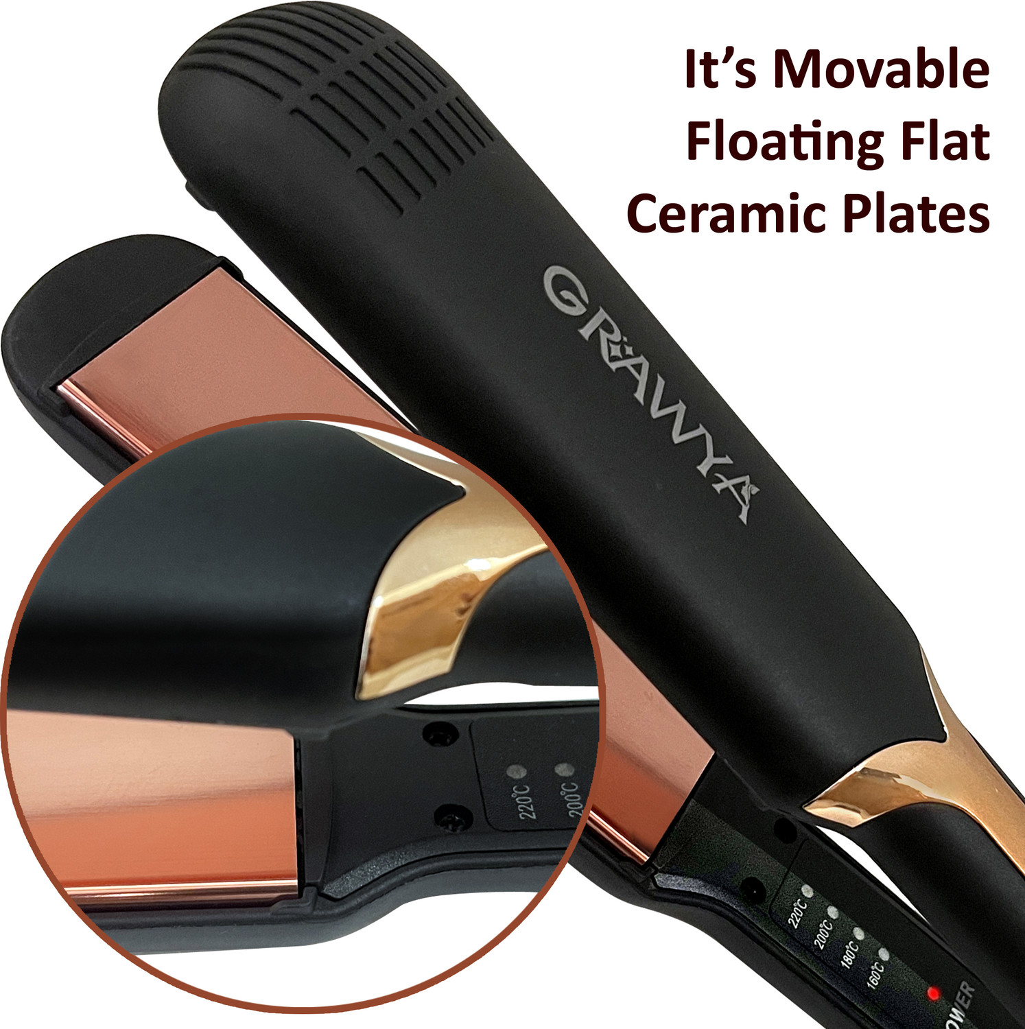 Image of Grawya 8215 S Professional Neo Tress Hair Straightener with Floating Flat Ceramic Plate Hair Straightener